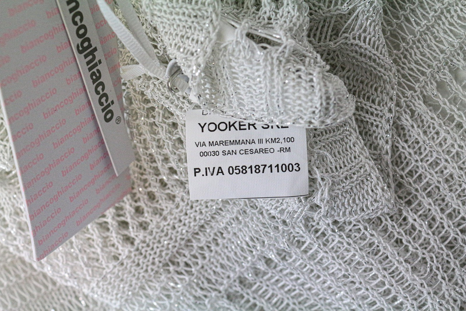 BIANCOGHIACCO Women's T-Shirt L Silver Sleeveless Cotton Blend Sheer Knit