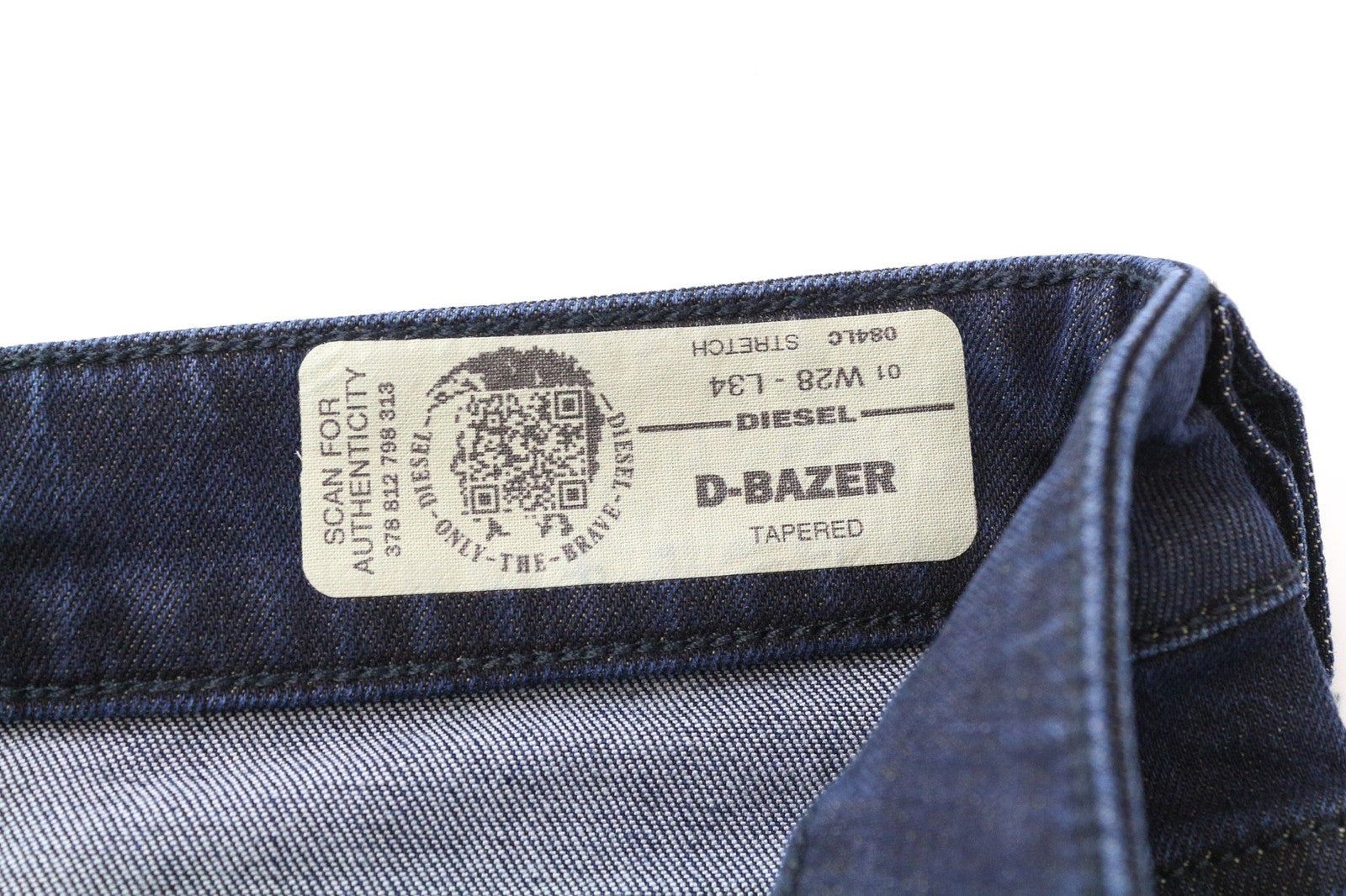 DIESEL D-Bazer 084LC Men's Jeans W28/L34 Tapered Fit Blue Stretch Cotton Denim