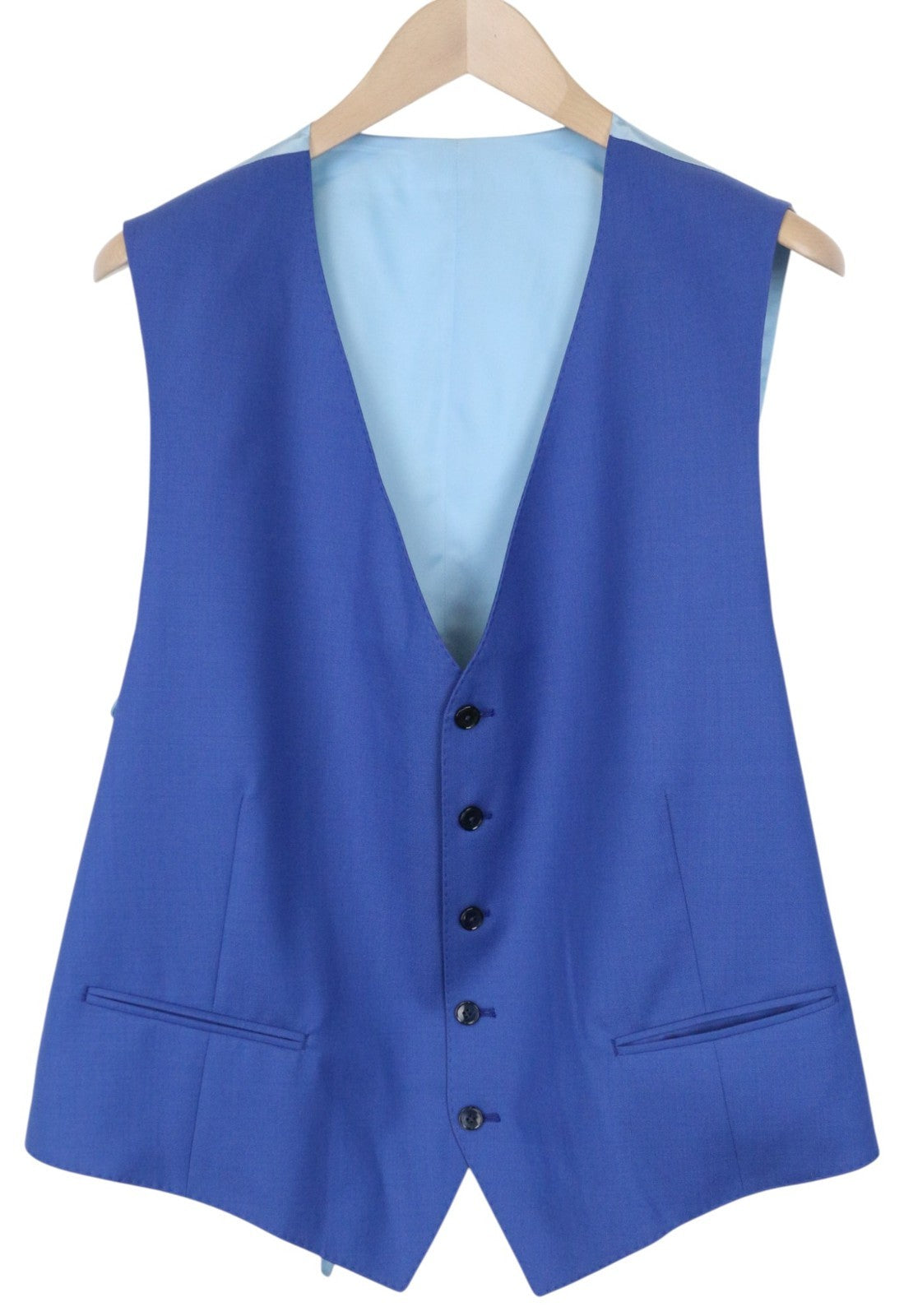 SUITSUPPLY Ferrara Men's Suit UK50R Blue 2 Piece Waistcoat & Trousers Pure Wool