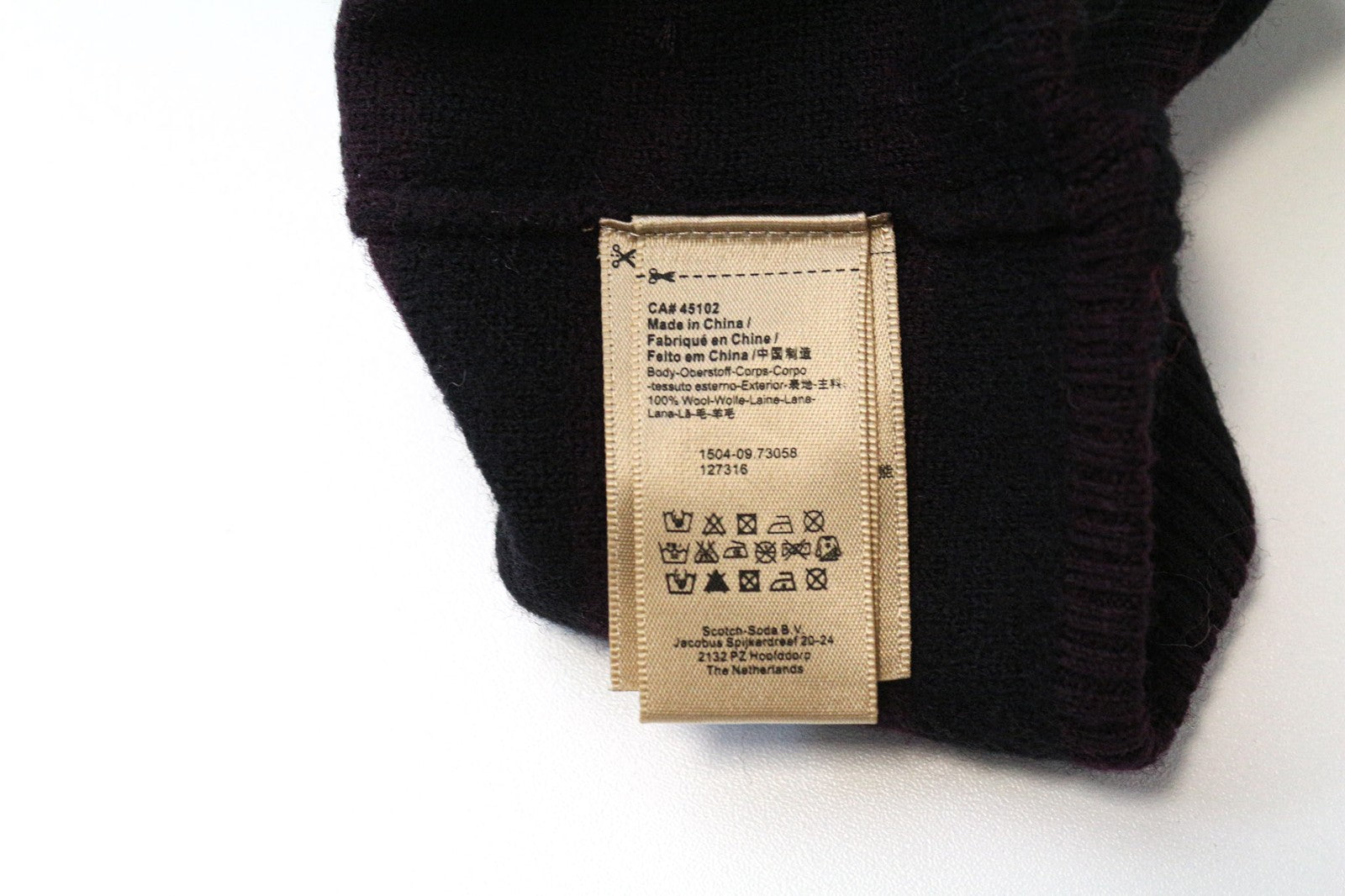 SCOTCH & SODA Ams Couture Men's Hat OS Purple Striped Wool Beanie Knit Cap