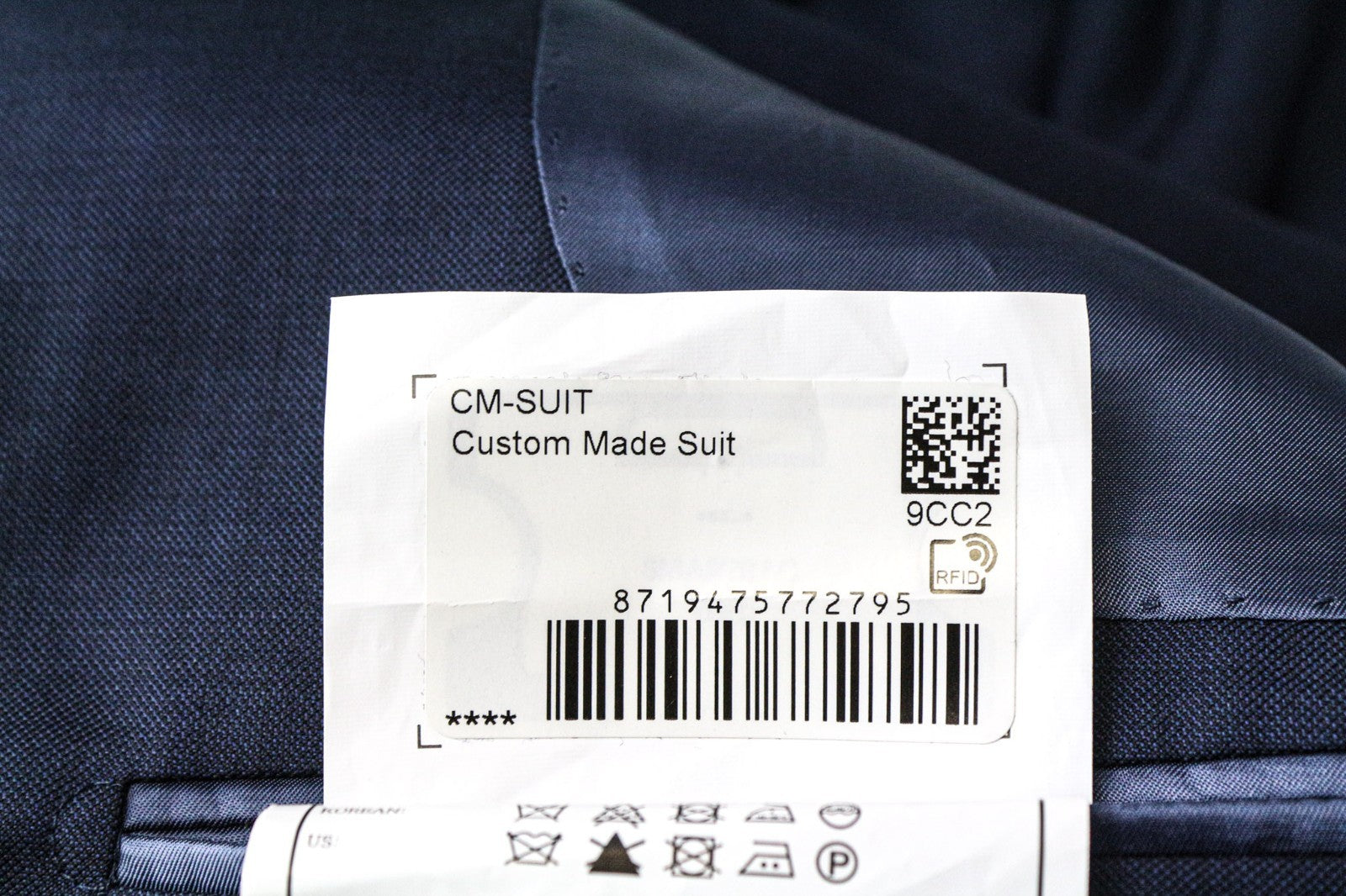 SUITSUPPLY Lazio Men's Suit UK36L Blue Wool 2 Piece Single-Breasted Tailored