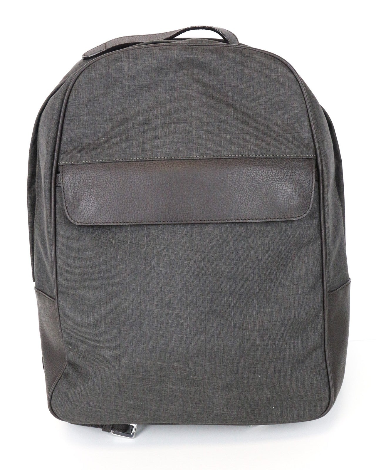 SUITSUPPLY Men's Bag OS Brown Grey Leather Casual Detailed Backpack for Work