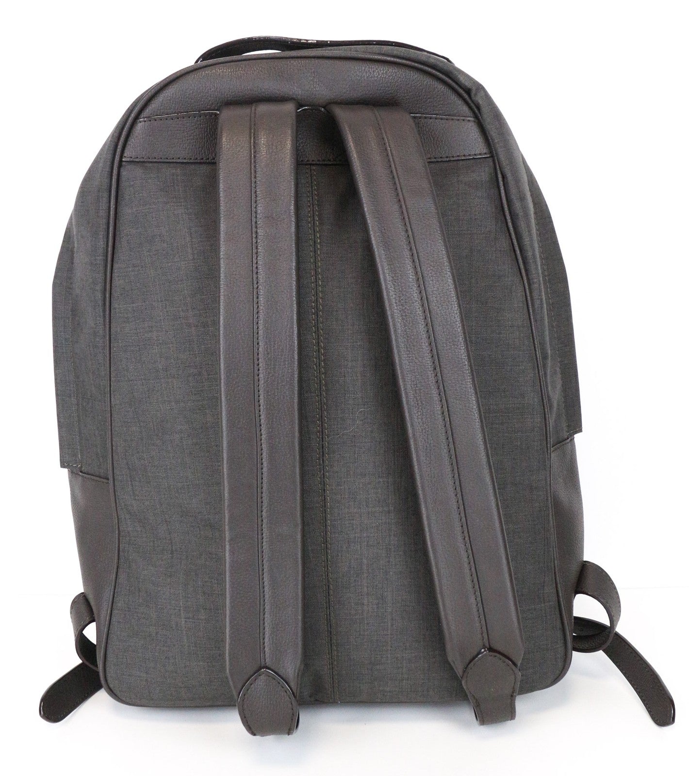 SUITSUPPLY Men's Bag OS Brown Grey Leather Casual Detailed Backpack for Work