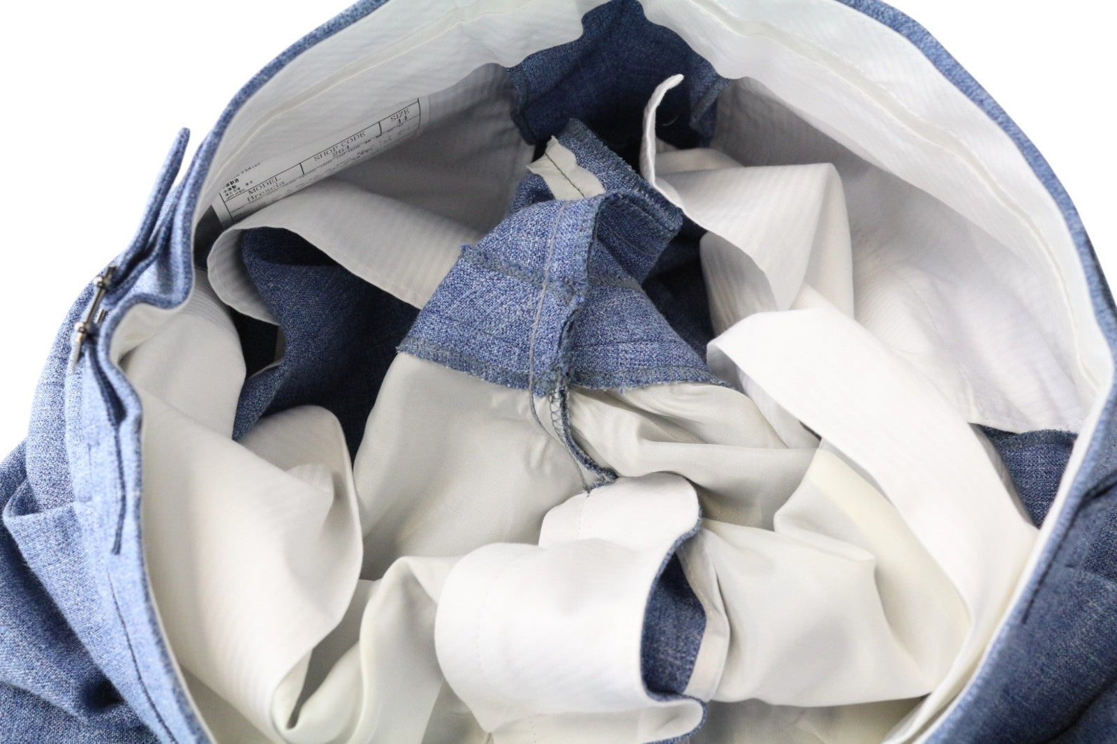 SUITSUPPLY La Spalla Men's Suit UK34R Peak Lapel Blue Wool Silk Linen 2 Piece