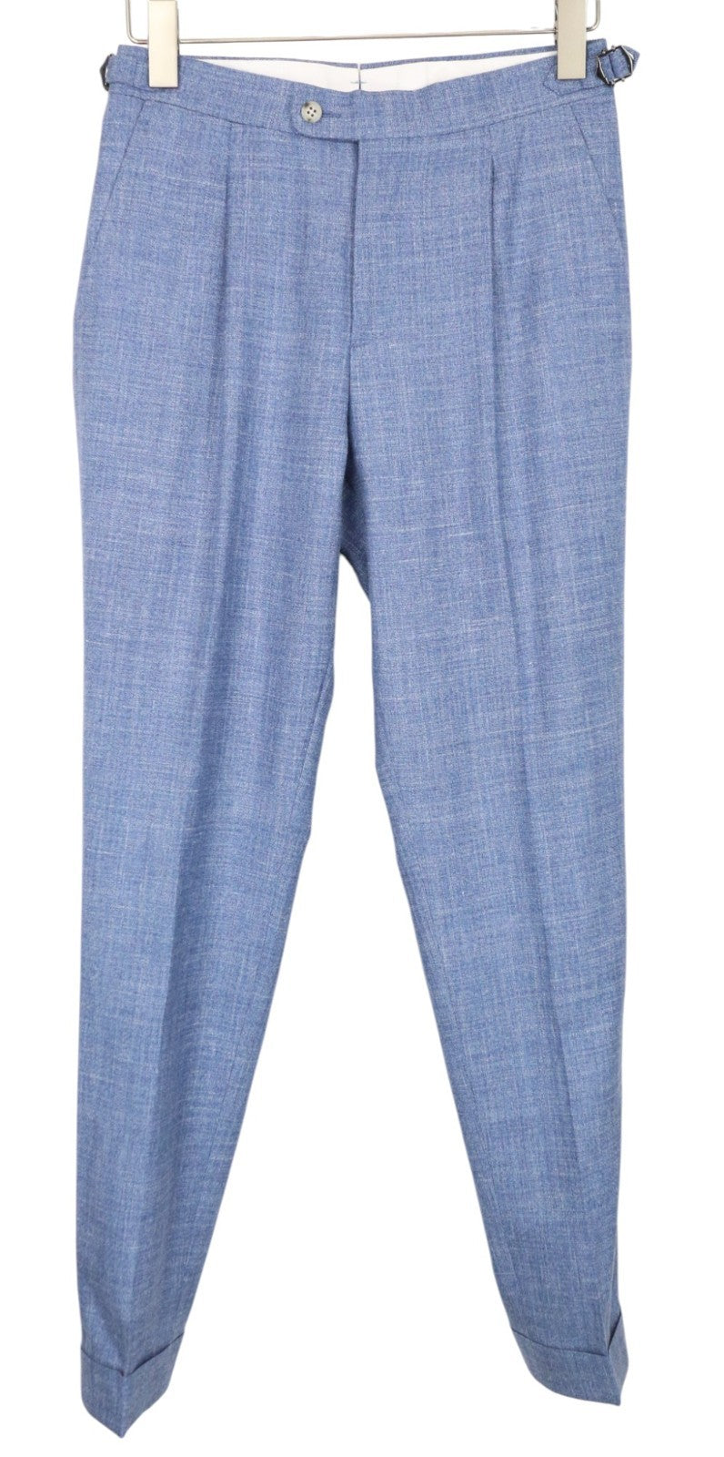 SUITSUPPLY La Spalla Men's Suit UK34R Peak Lapel Blue Wool Silk Linen 2 Piece