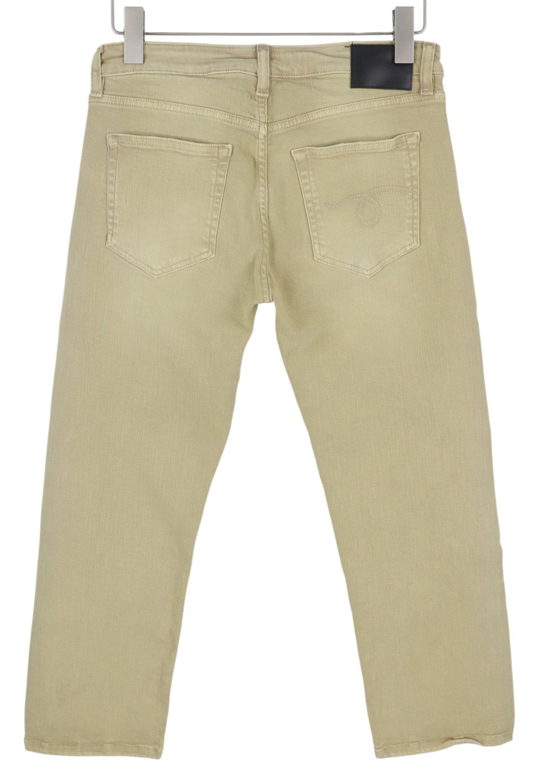 R13 Boy Straight Women Jeans 28 Khaki Stretchy Denim Cropped Pockets RRP€699