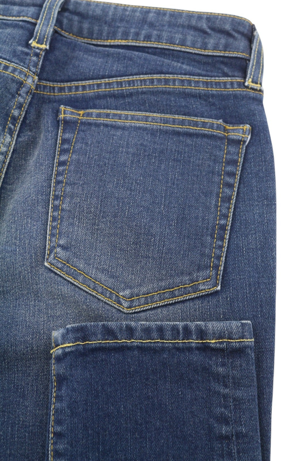 R13 Alison Skinny Women Jeans 27 Lily Blue FX Faded Whiskers Washed Zip Denim