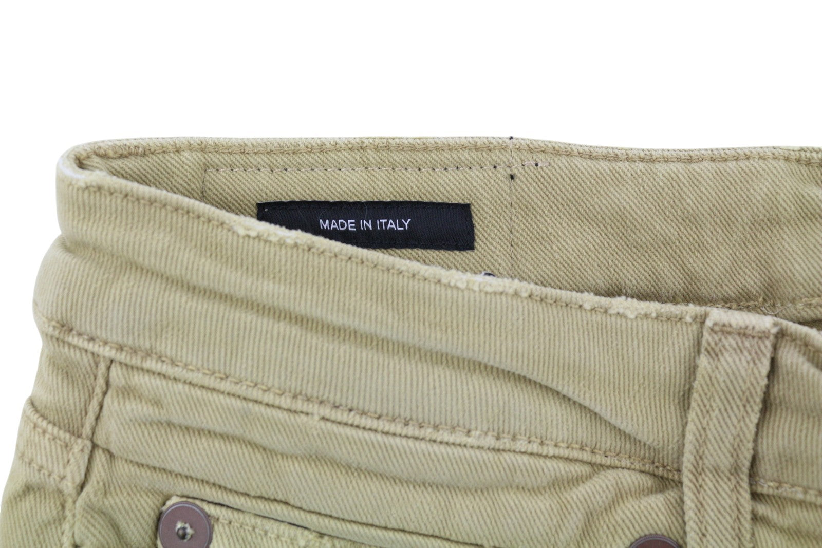 R13 Boy Straight Women Jeans 28 Khaki Stretchy Faded Ankle Length Casual RRP€699