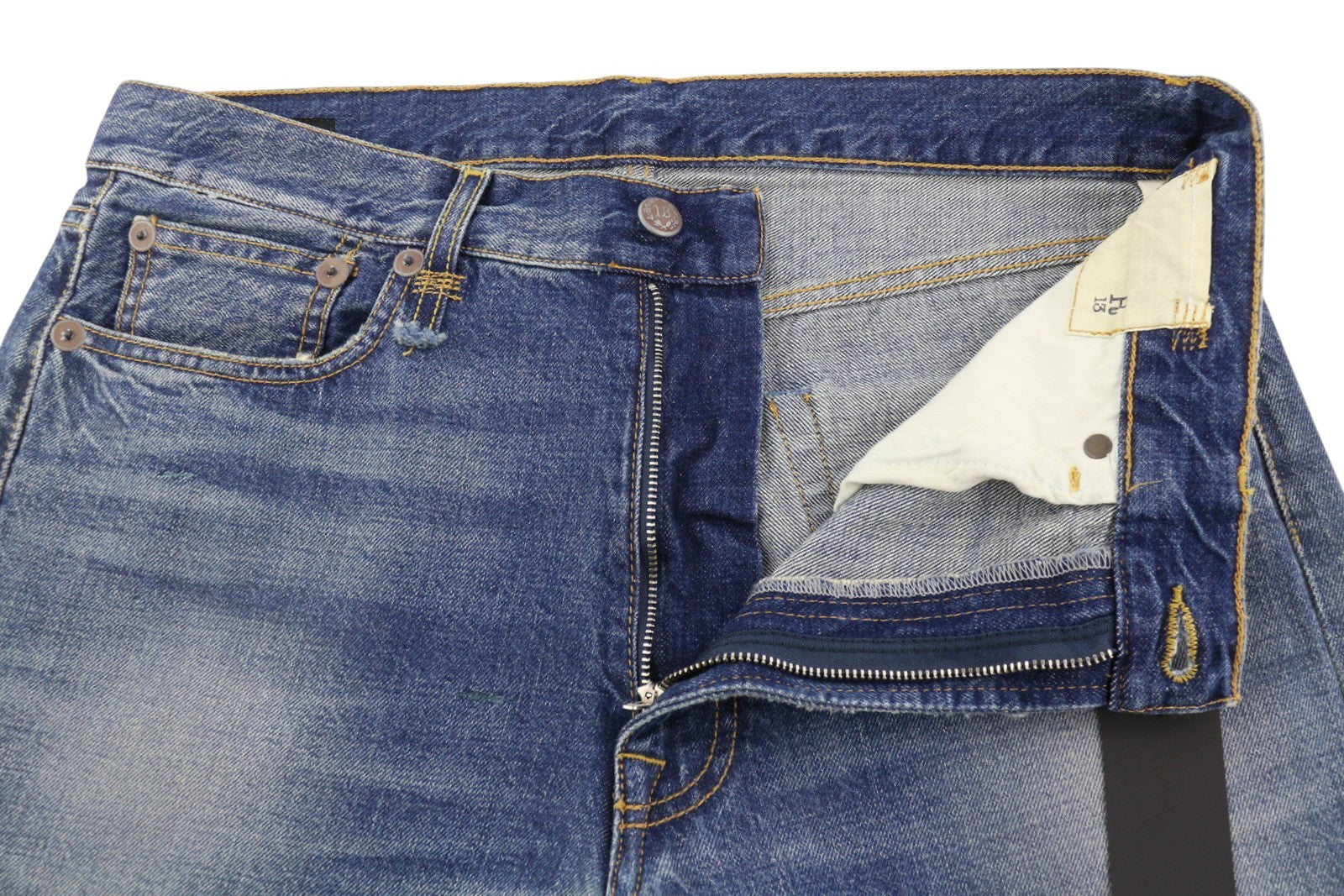 R13 Boyfriend Women Jeans 29 Garnet Blue Faded Cropped Ankle Length Zip Fly