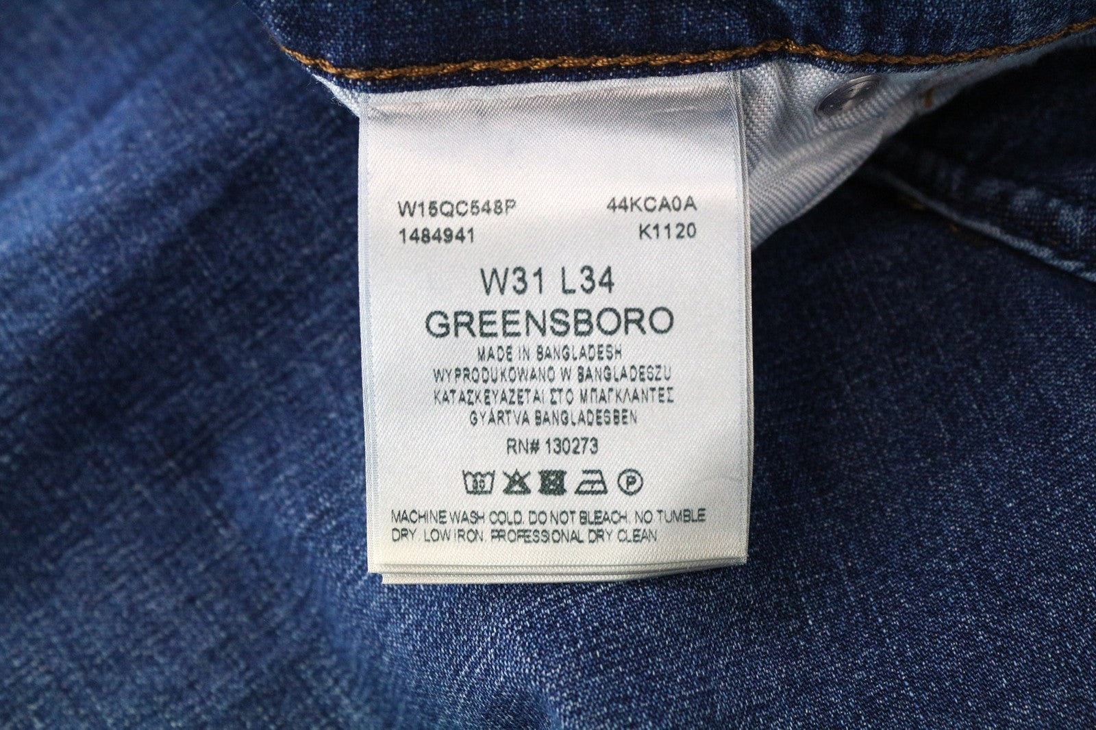 WRANGLER Greensboro Men's Jeans W31/L34 Straight Fit Blue Wash Cotton Denim