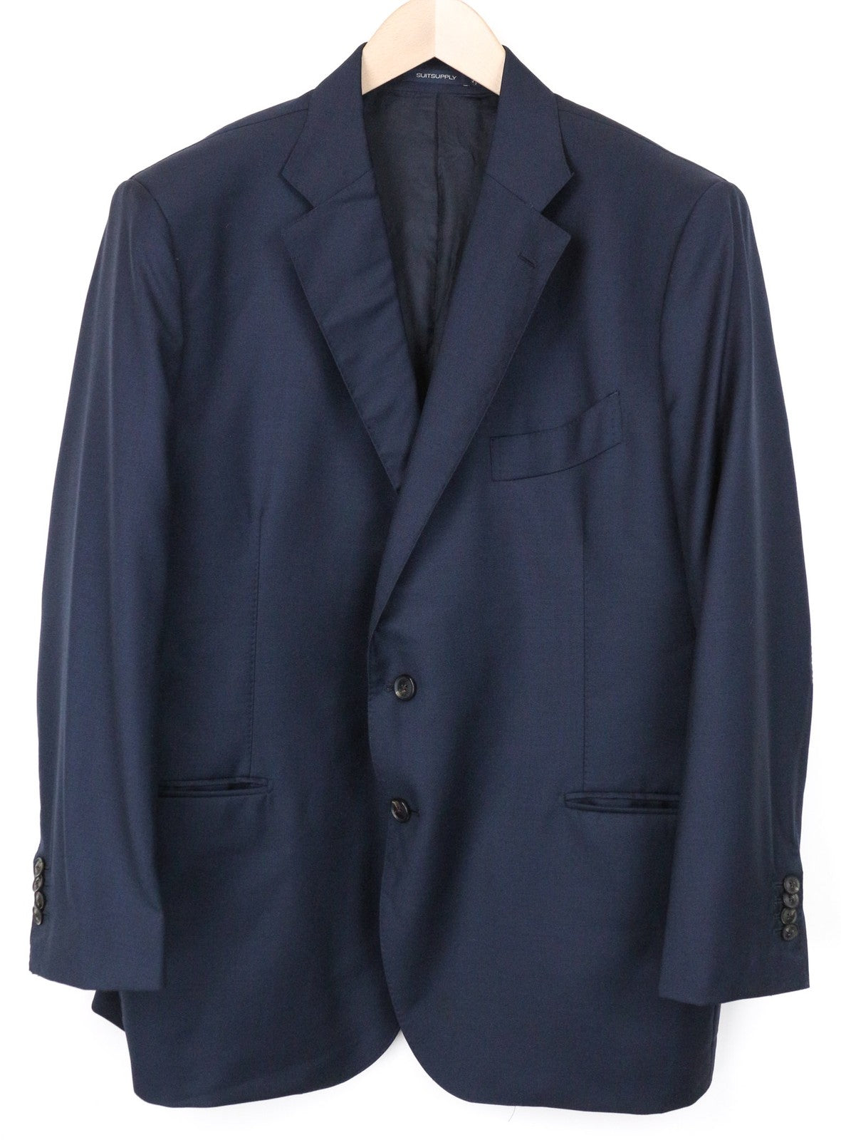 SUITSUPPLY vyriškas švarkas ~UK36R tamsiai mėlynas plonas melanžas, grynos vilnos, S110s, daugiametis 