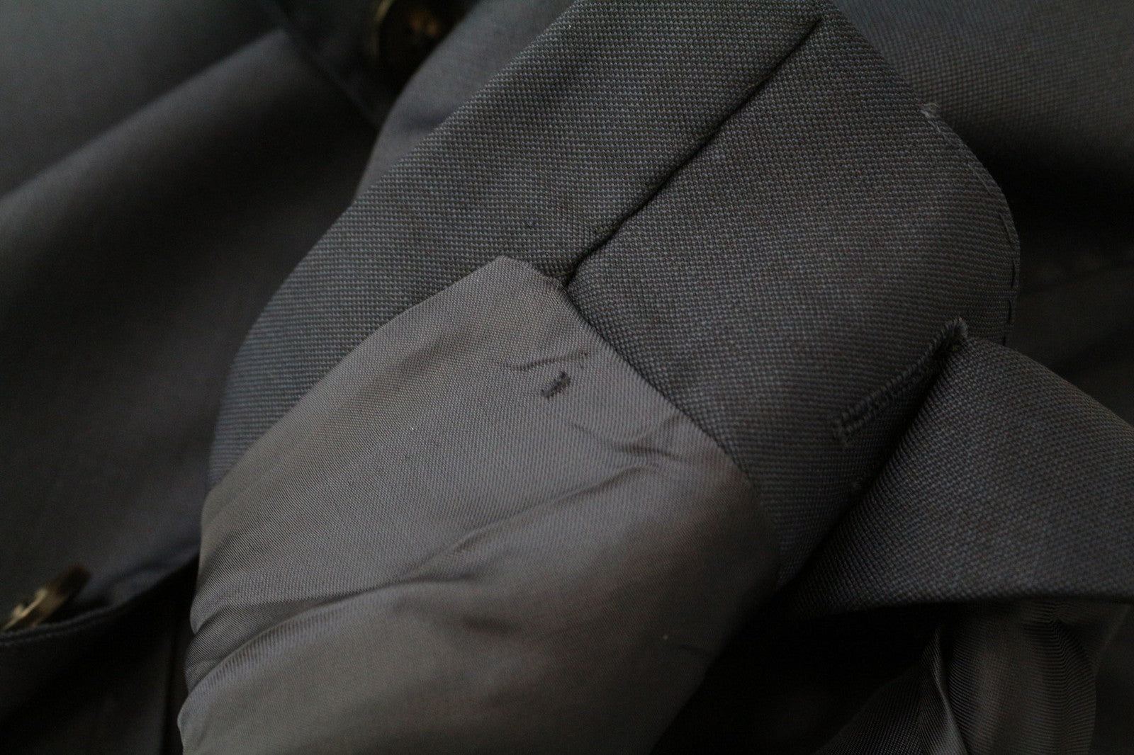 SUITSUPPLY La Spalla vyriškas švarkas UK42L Slim su „Bird's Eye“ mėlyna vilnone striuke, S130 languotais raštais 