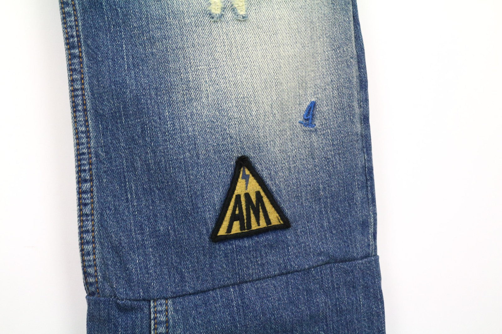 SCOTCH & SODA Fleet Men's Jeans W33/L34 3D Anti-Fit Blue Ripped Painted Button