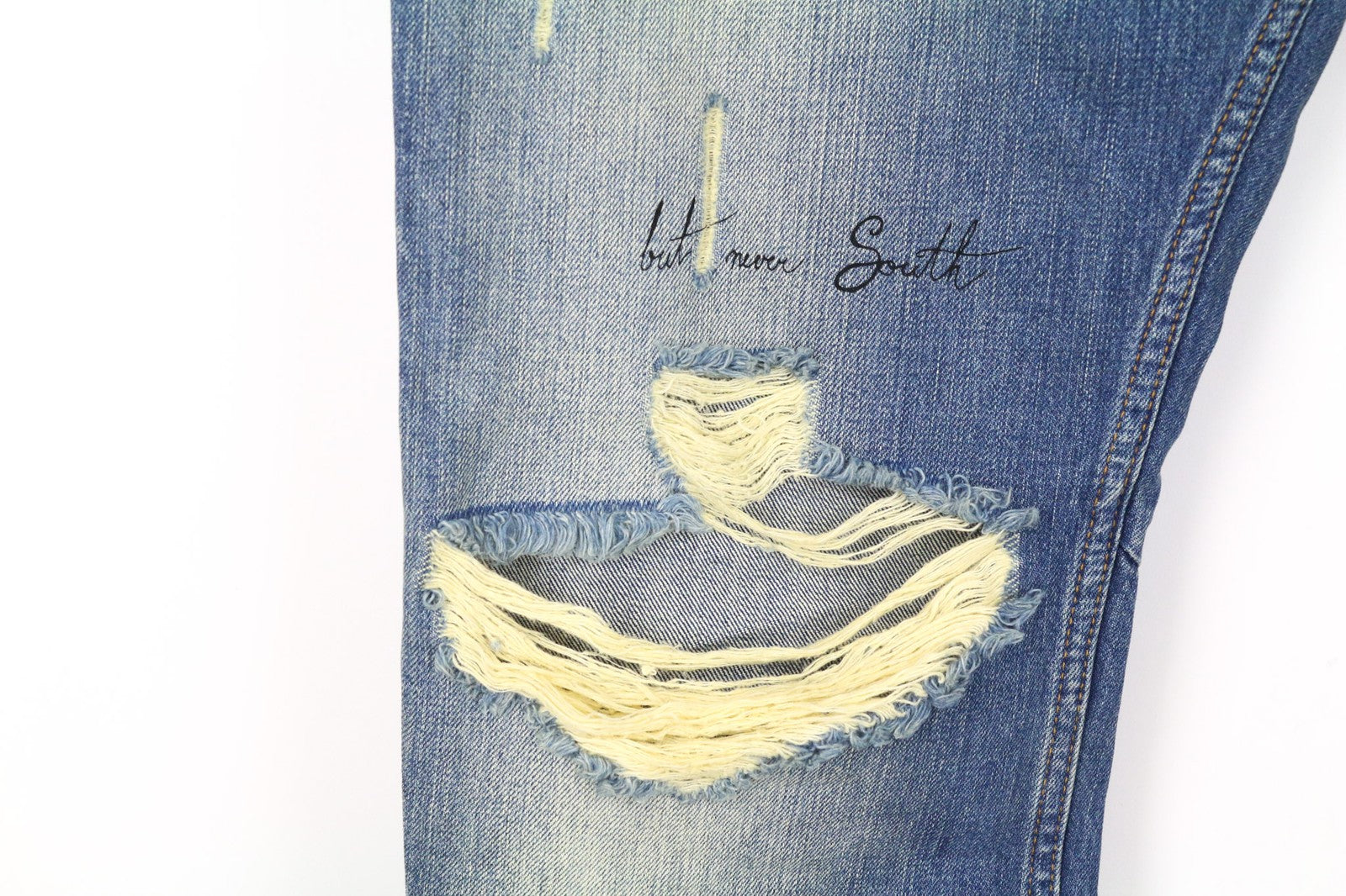 SCOTCH & SODA Fleet Men's Jeans W33/L34 3D Anti-Fit Blue Ripped Painted Button