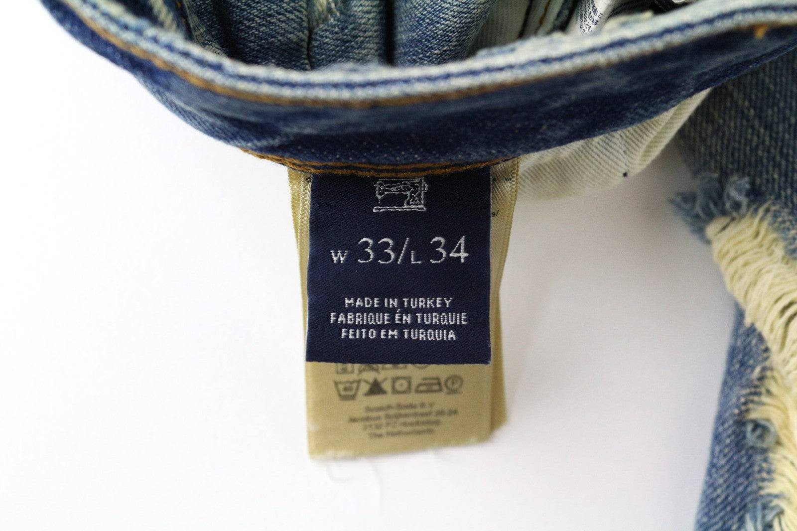 SCOTCH & SODA Fleet Men's Jeans W33/L34 3D Anti-Fit Blue Ripped Painted Button