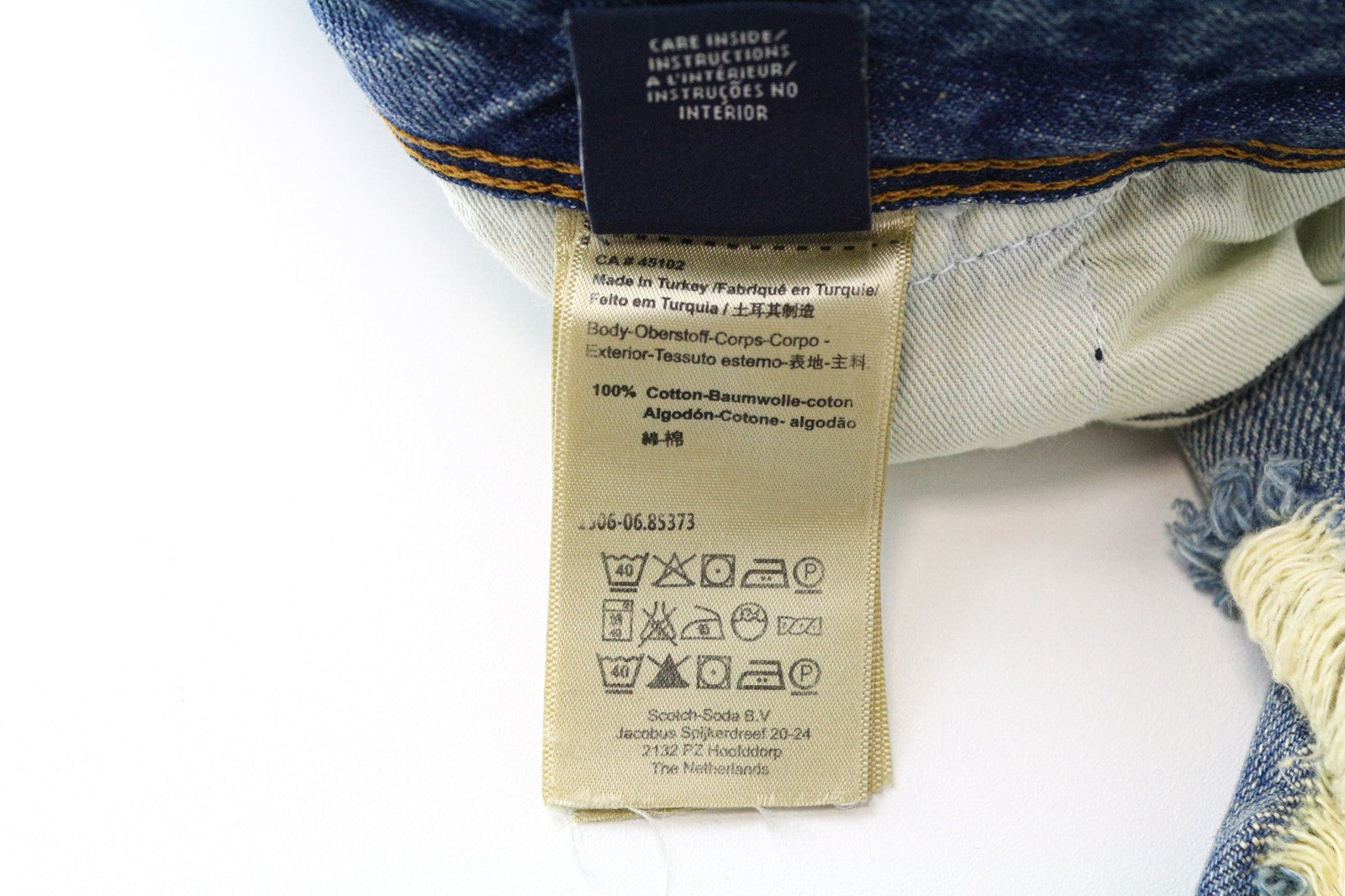 SCOTCH & SODA Fleet Men's Jeans W33/L34 3D Anti-Fit Blue Ripped Painted Button