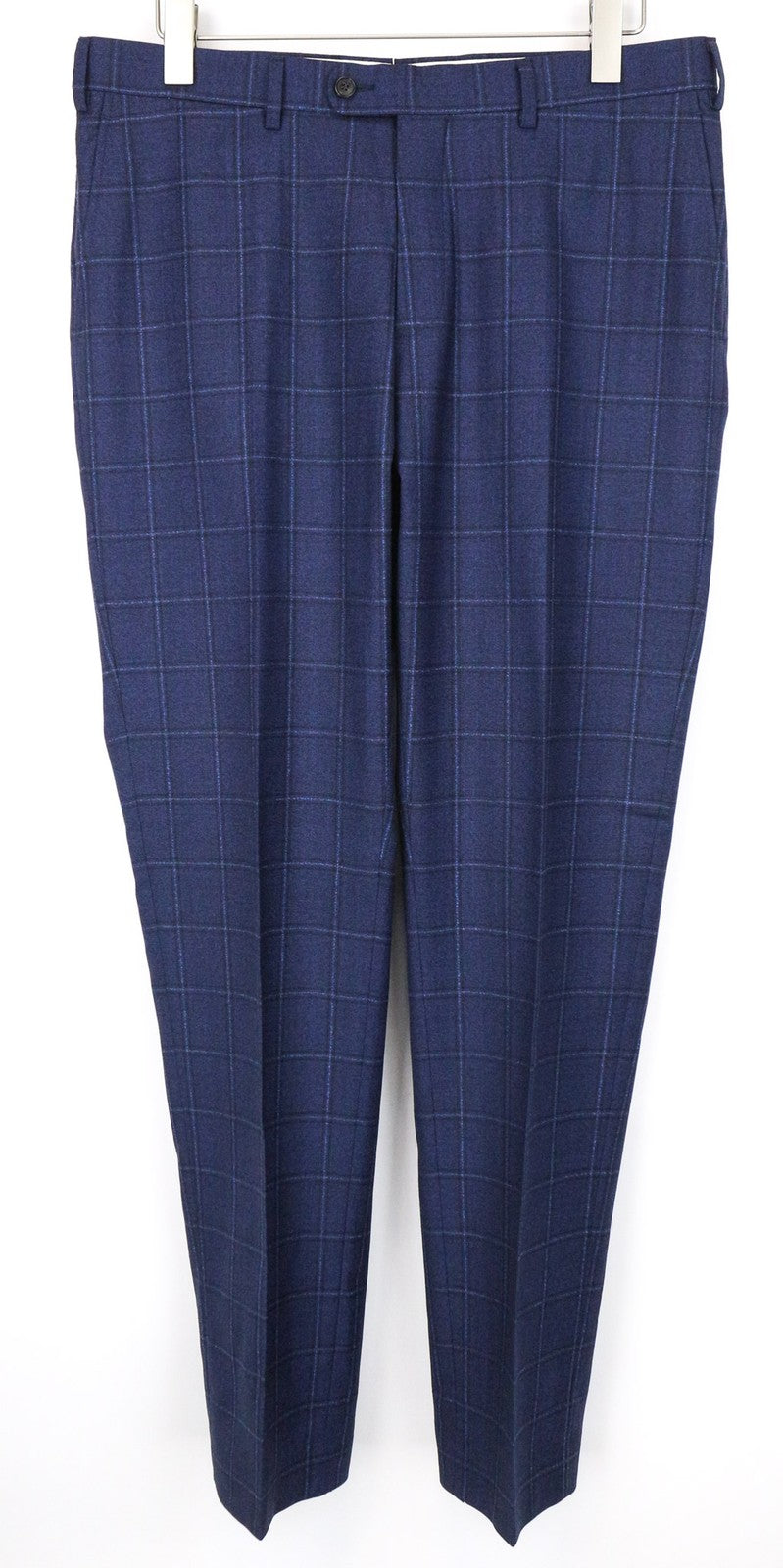 SUITSUPPLY Sienna Men's Trousers UK42R Blue Checked Wool Formal Dress Pants