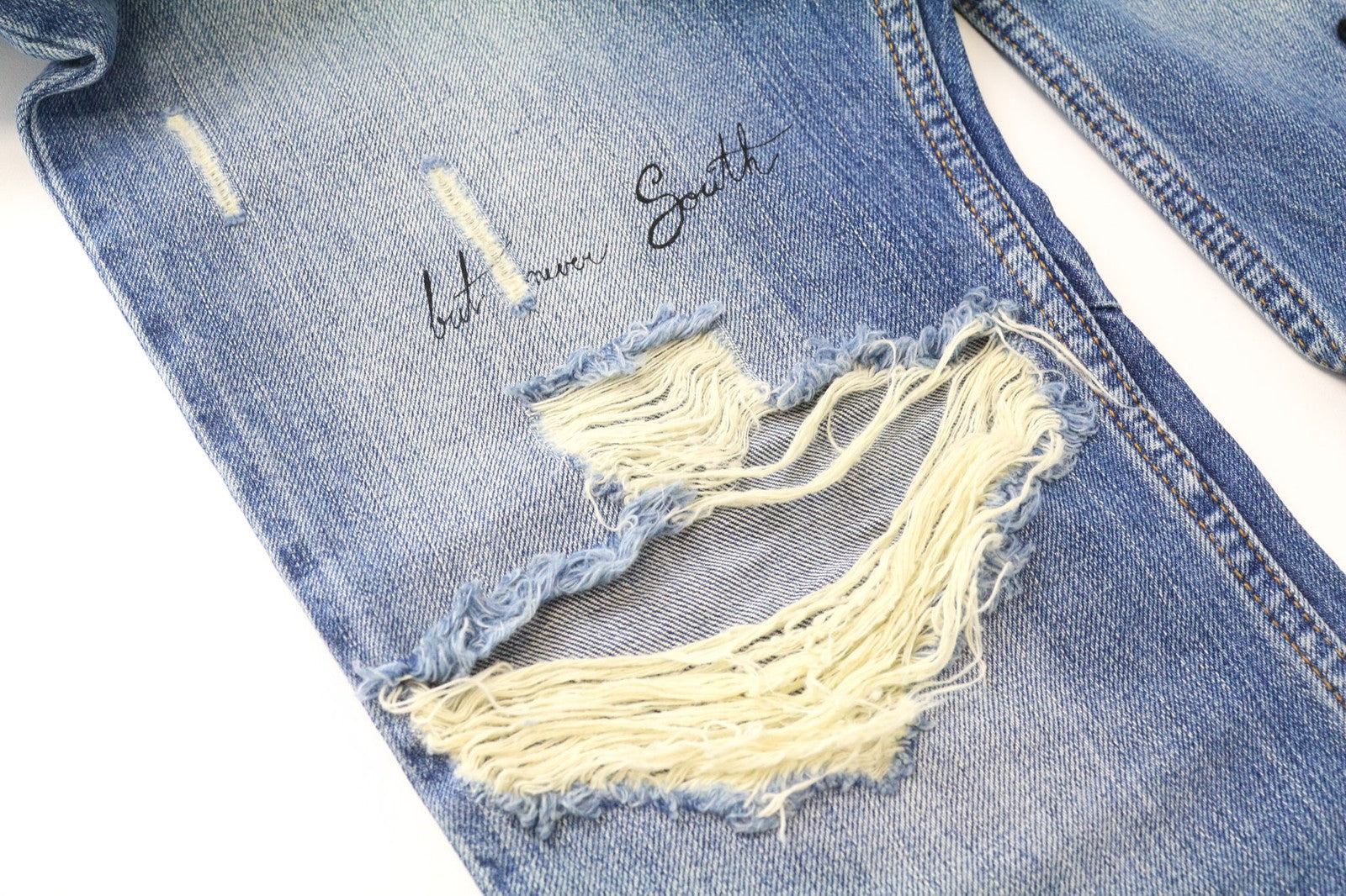 SCOTCH & SODA Fleet Men's Jeans W29/L34 3D Anti-Fit Blue Distressed Painted Btn