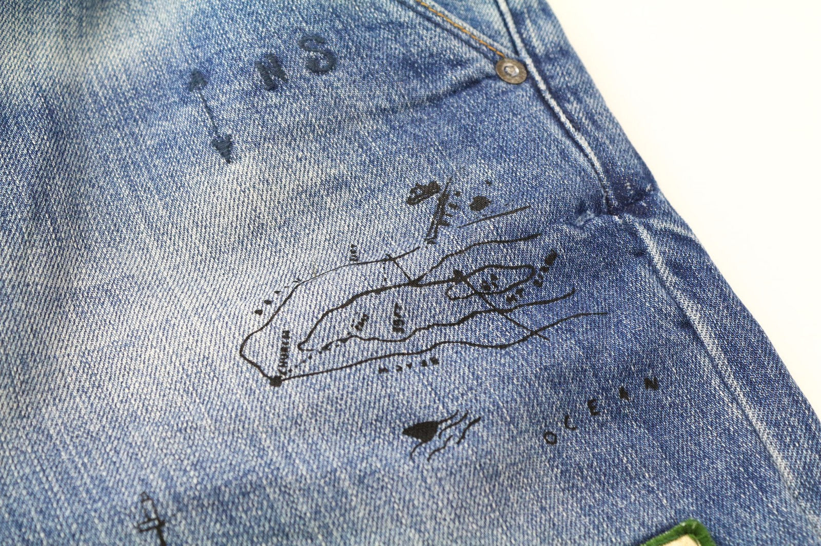 SCOTCH & SODA Fleet Men's Jeans W29/L34 3D Anti-Fit Blue Distressed Painted Btn