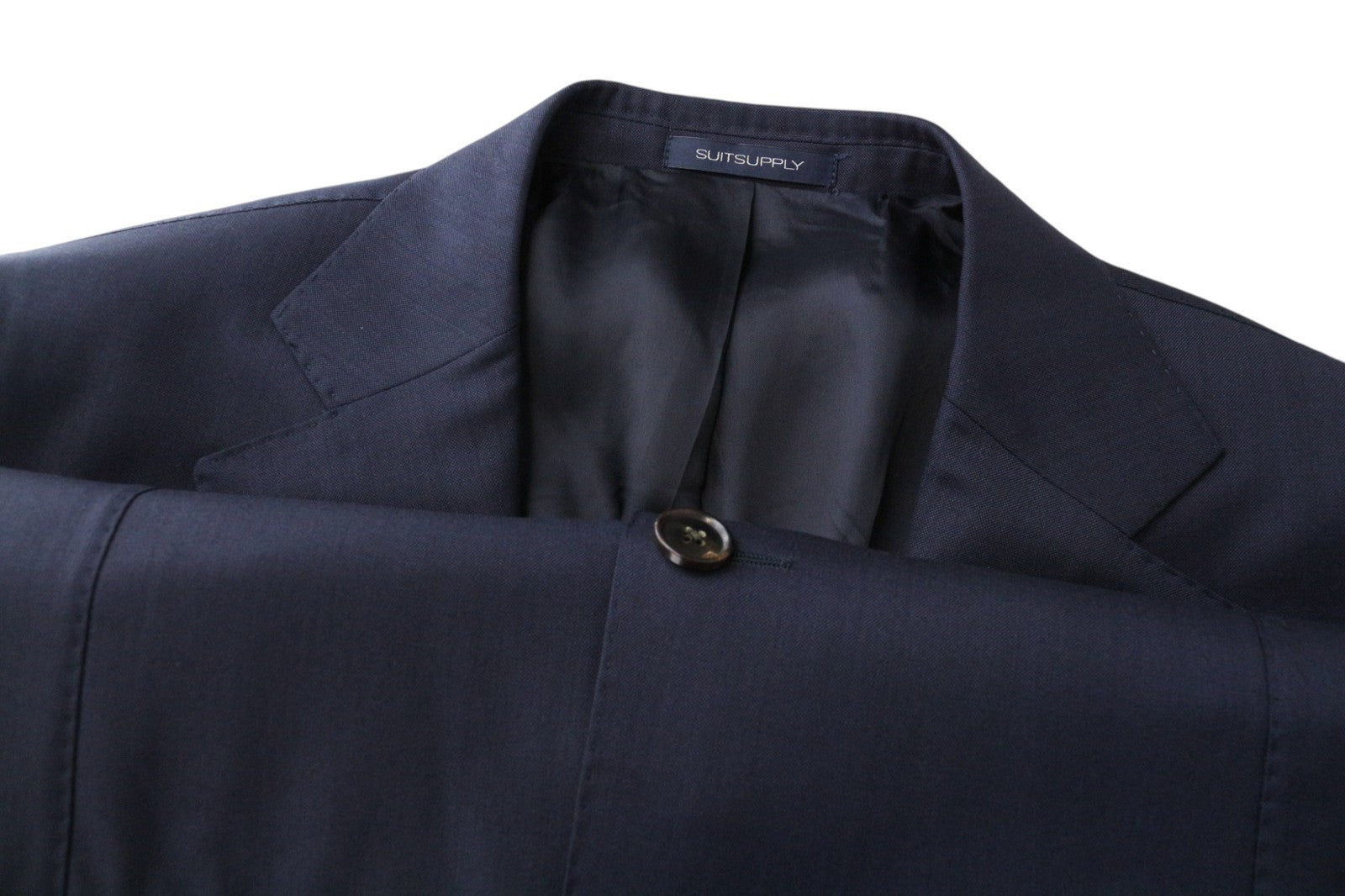 SUITSUPPLY Lazio La Spalla Men's Suit UK44R Blue Slim 3-Piece Wool S150s Set