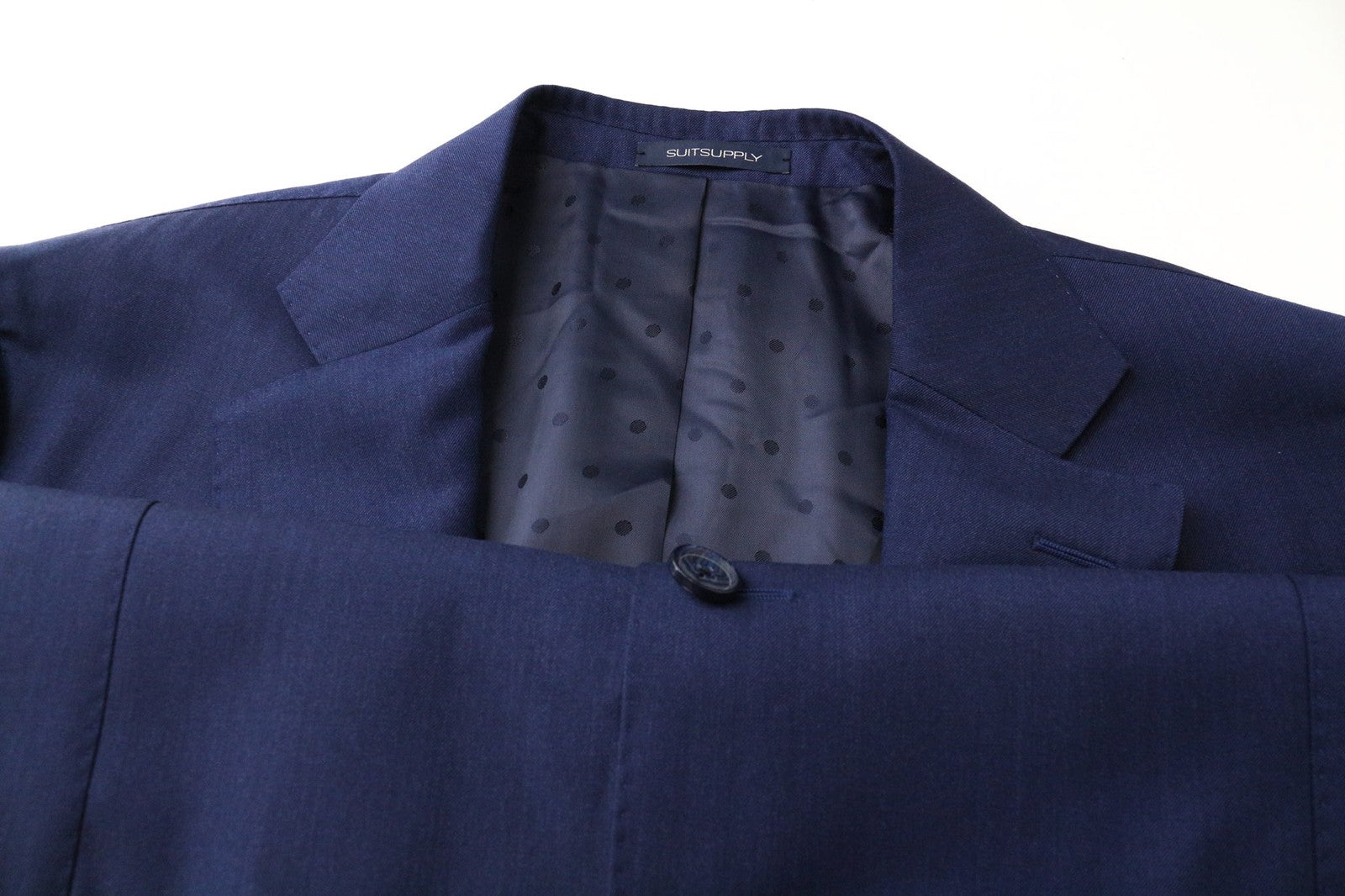 SUITSUPPLY La Spalla Men's Blazer UK48R Slim Melange Navy Wool S130s Formal