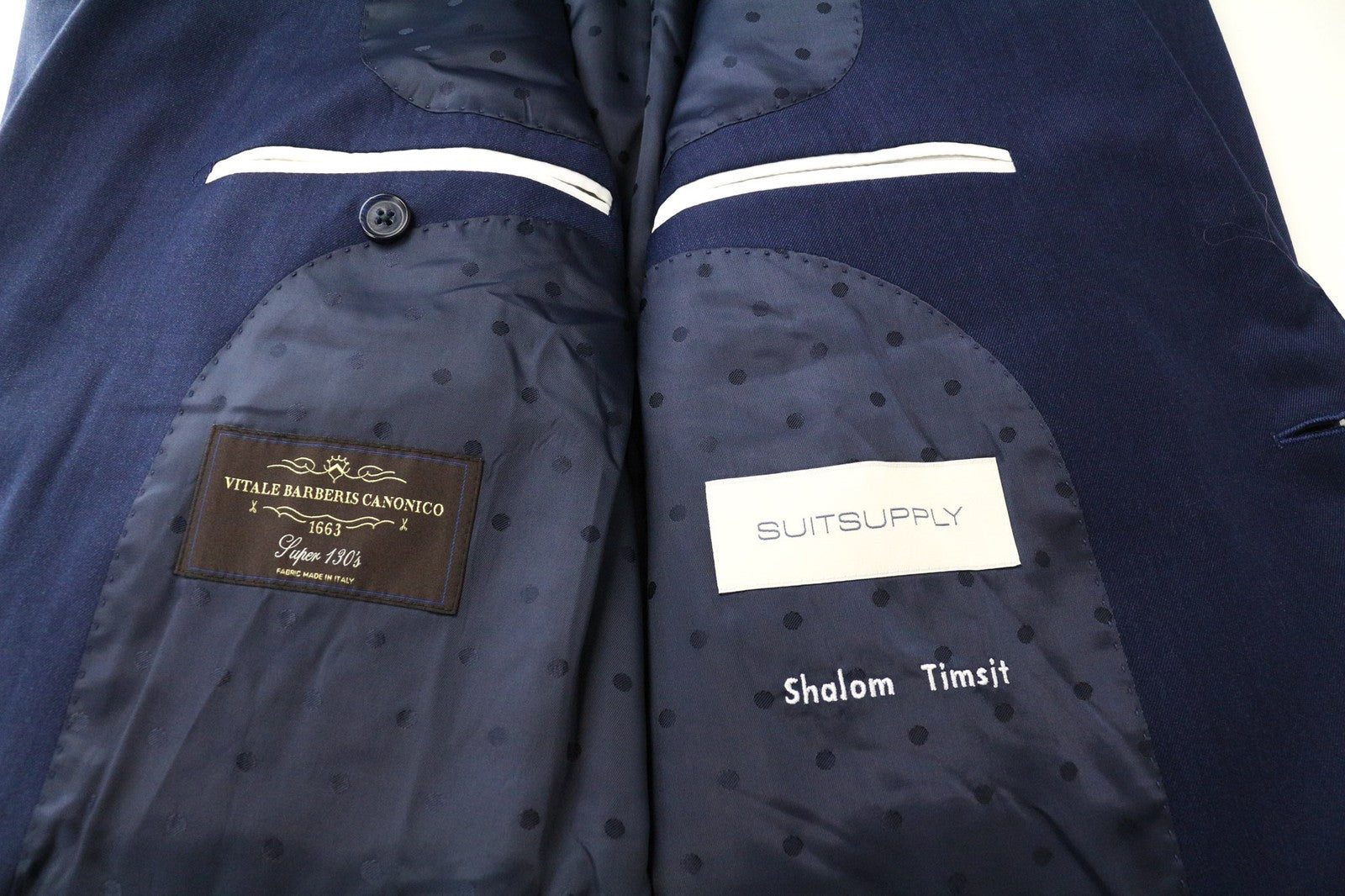 SUITSUPPLY La Spalla Men's Blazer UK48R Slim Melange Navy Wool S130s Formal