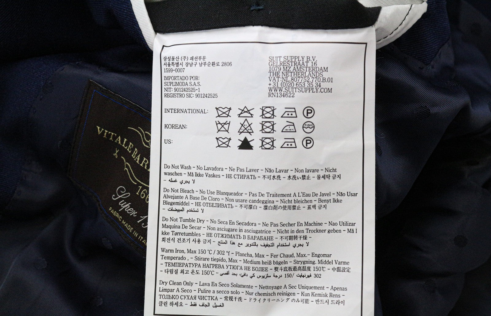 SUITSUPPLY La Spalla Men's Blazer UK48R Slim Melange Navy Wool S130s Formal