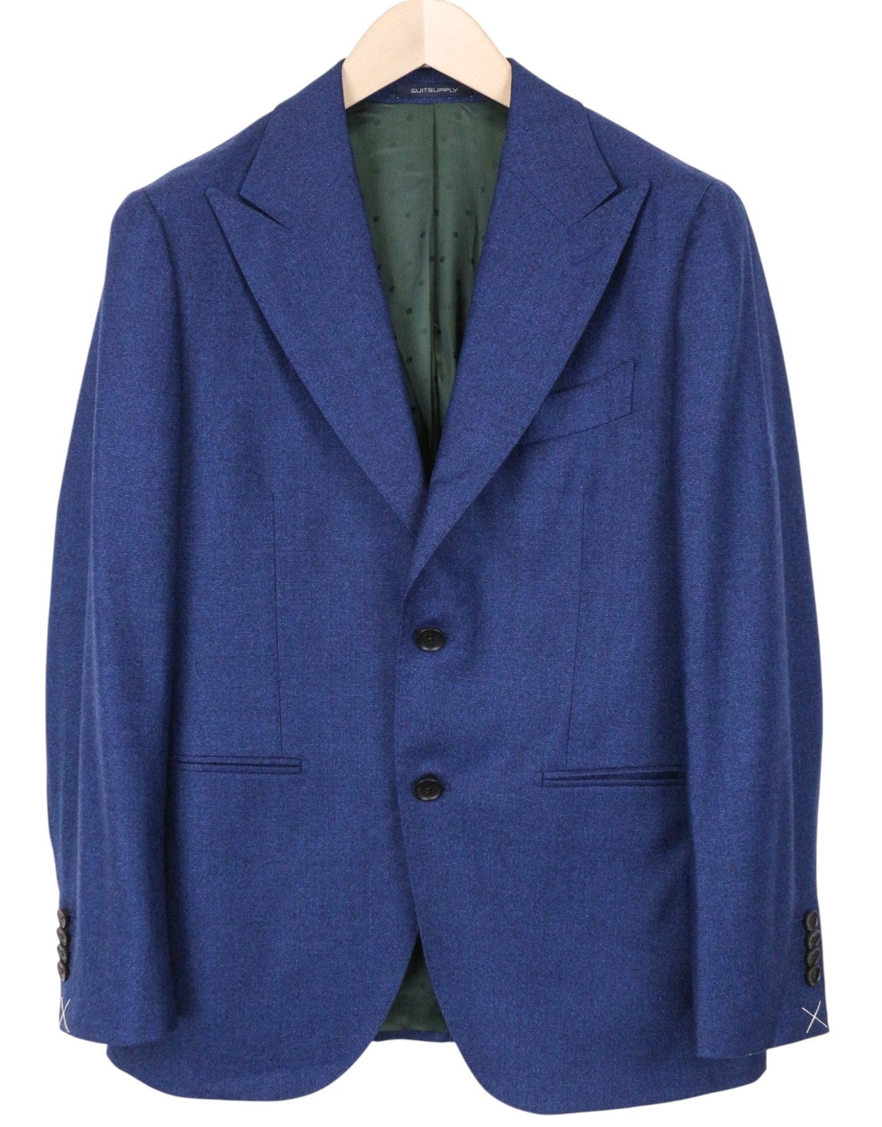 SUITSUPPLY La Spalla Men's Suit UK36S Mid Blue Slim 2-Piece Wool S120s Melange