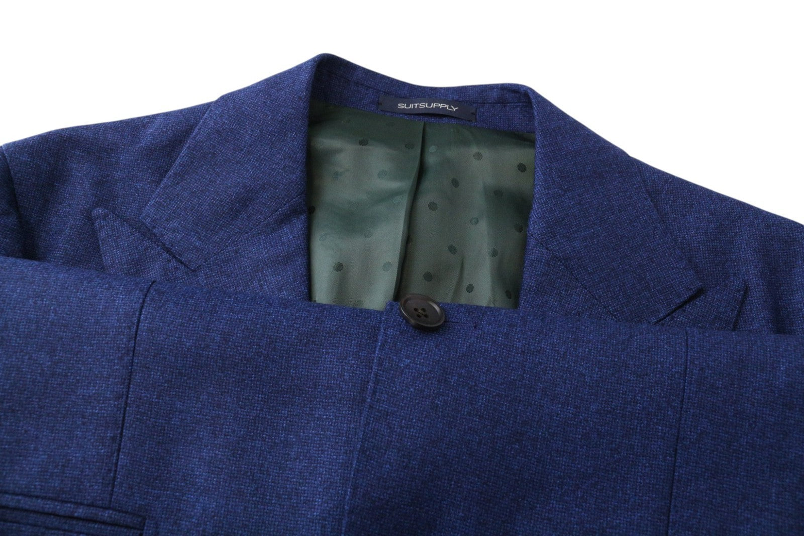 SUITSUPPLY La Spalla Men's Suit UK36S Mid Blue Slim 2-Piece Wool S120s Melange