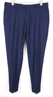 SUITSUPPLY Brescia Men's Trousers UK44R Blue Wool Slim Bird's Eye Flat Front