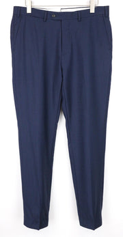 SUITSUPPLY Brescia Men's Trousers UK40L Slim Blue Melange Wool Flat Front