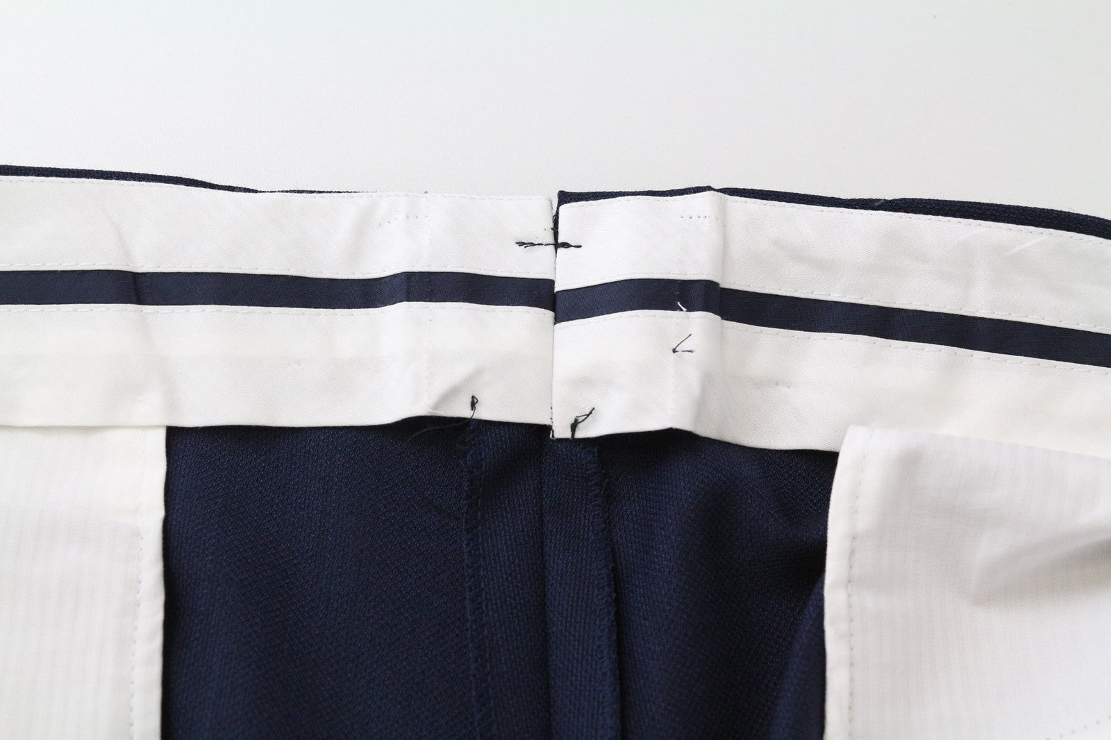 SUITSUPPLY Brescia Men's Trousers UK40L Slim Blue Melange Wool Flat Front