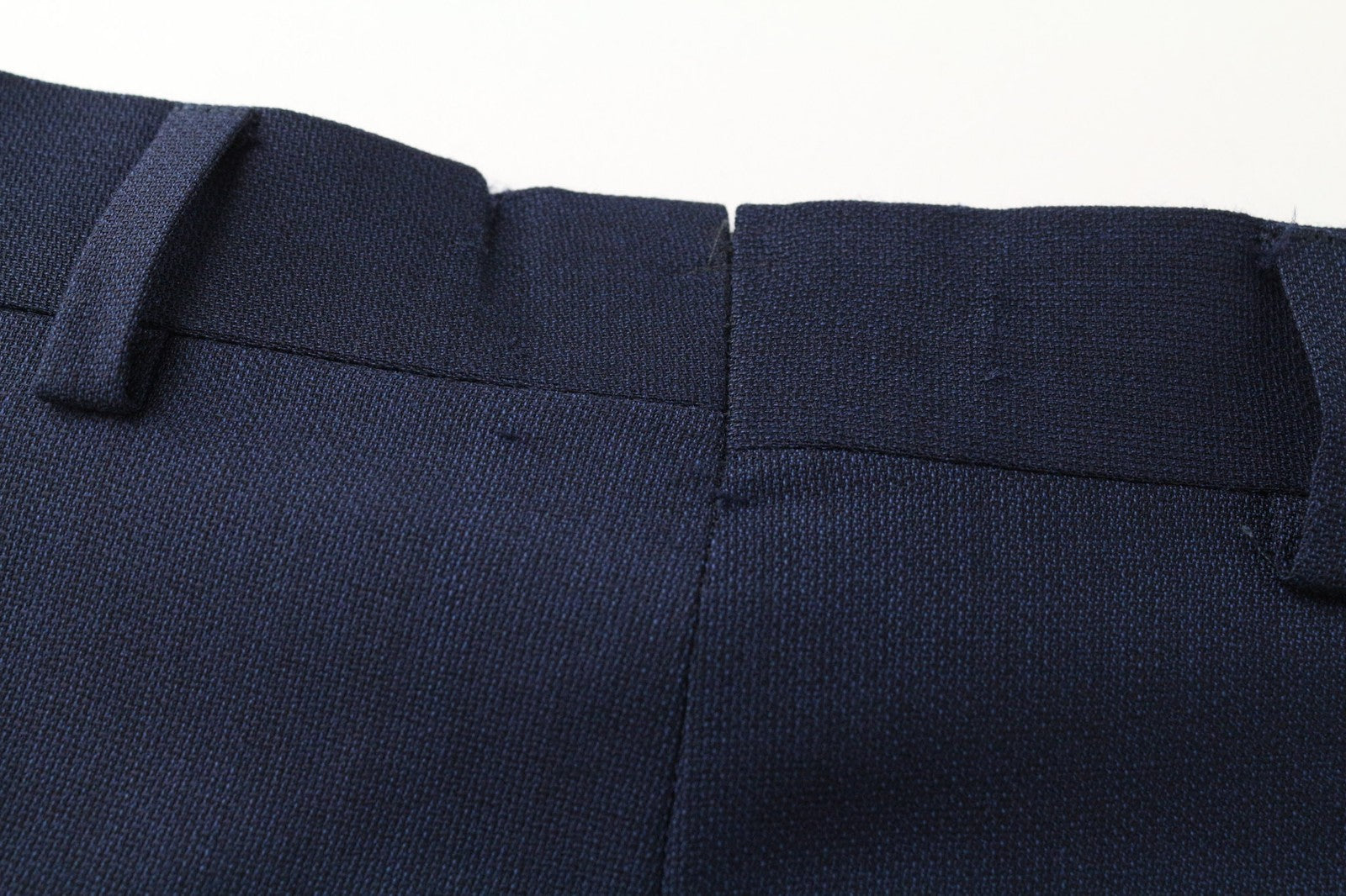 SUITSUPPLY Brescia Men's Trousers UK40L Slim Blue Melange Wool Flat Front