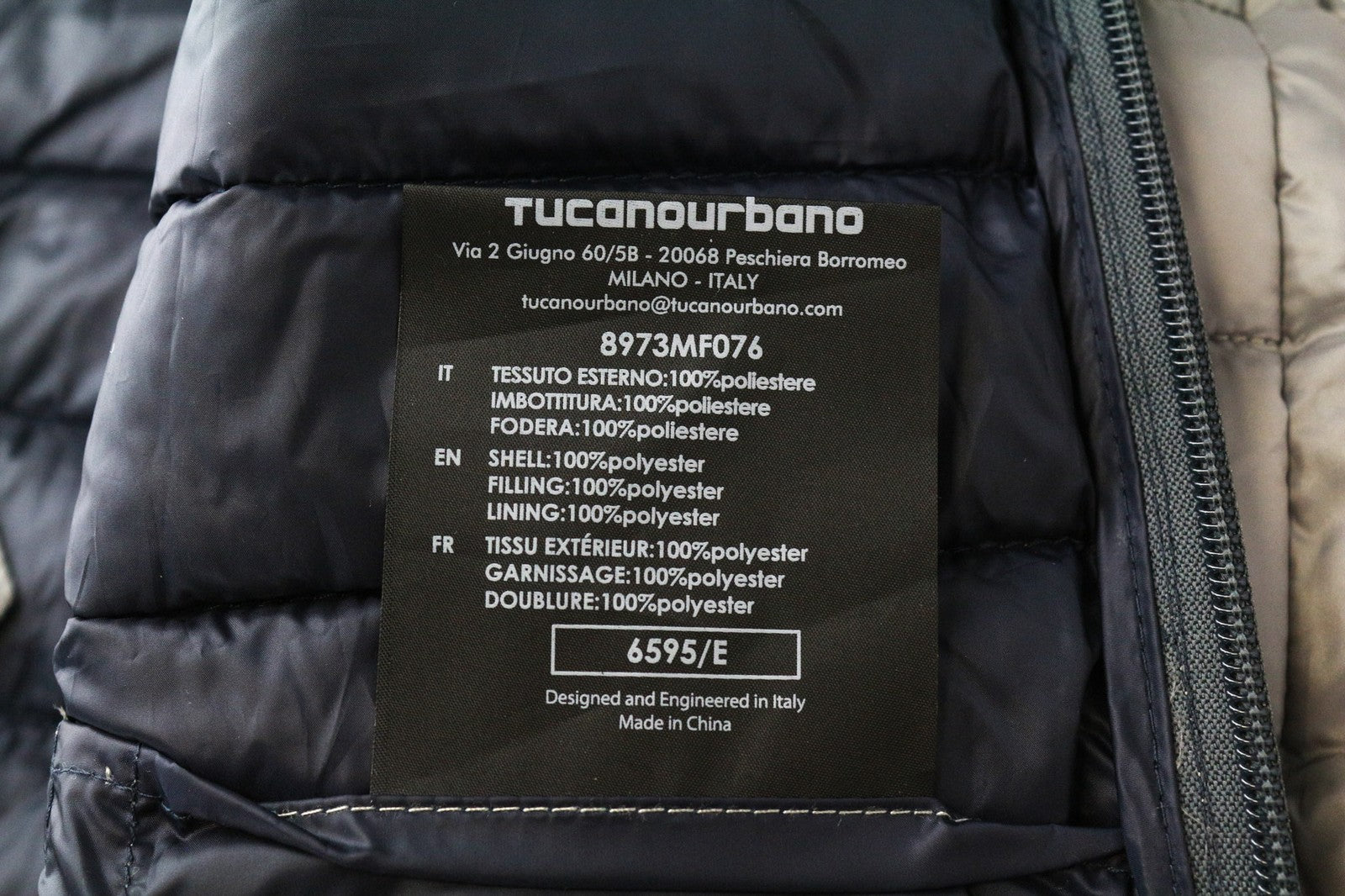 TUCANO URBANO Lot Pack Women's Jacket IT52 Grey Puffer Motorcycle Windbreaker