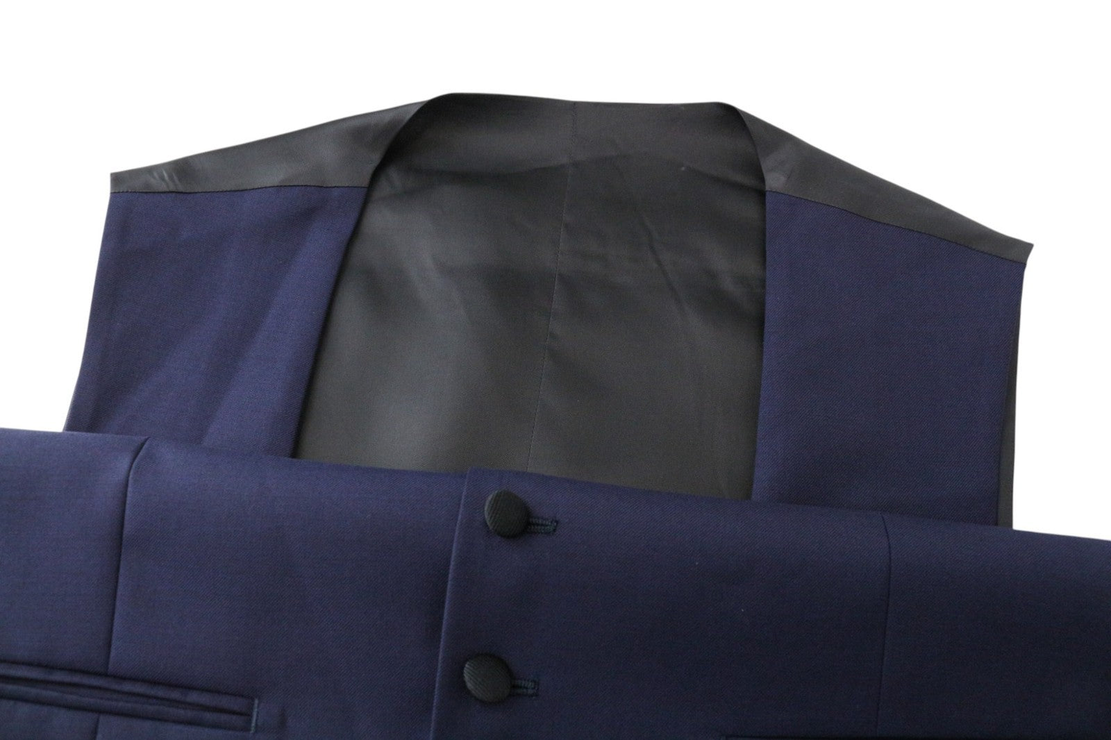 SUITSUPPLY Lazio Tuxedo Men's Suit UK42S Blue Wool Super 130's Slim 3 Piece