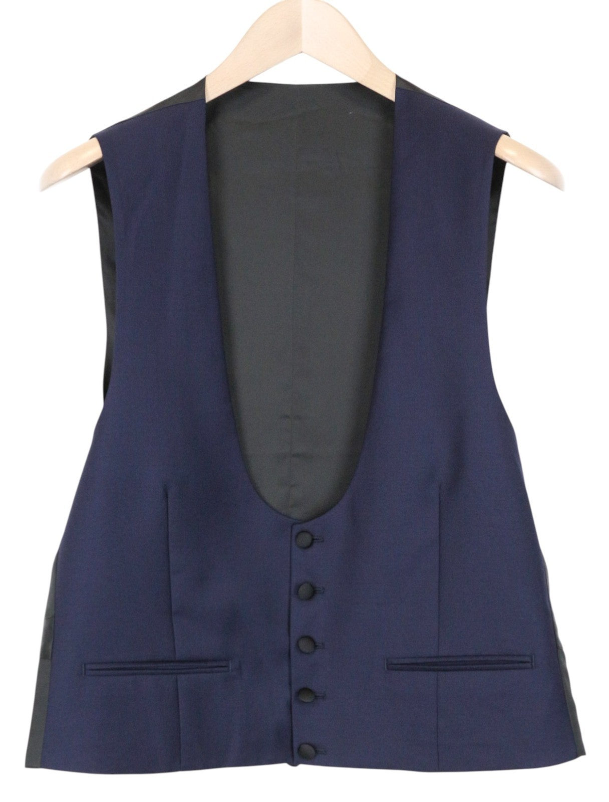 SUITSUPPLY Lazio Tuxedo Men's Suit UK42S Blue Wool Super 130's Slim 3 Piece