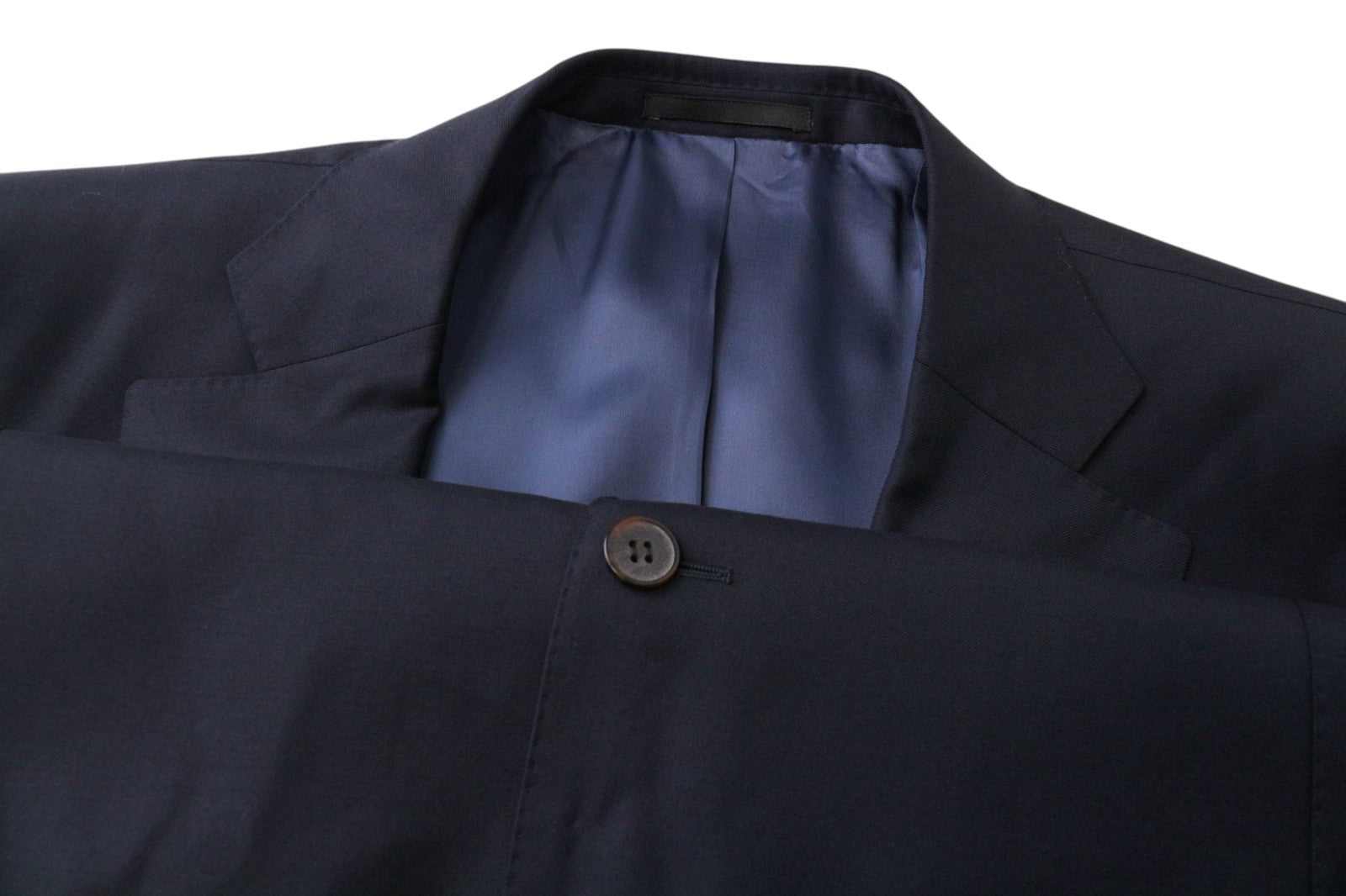 SUITSUPPLY Lazio Men's Suit UK52R Navy Blue Pure Wool 2 Piece Slim Single-Breast