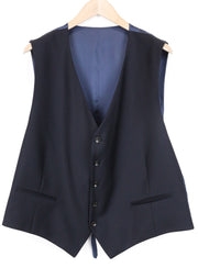 SUITSUPPLY Ferrara Men's Waistcoat UK52S Navy Blue Wool Classic Single-Breasted