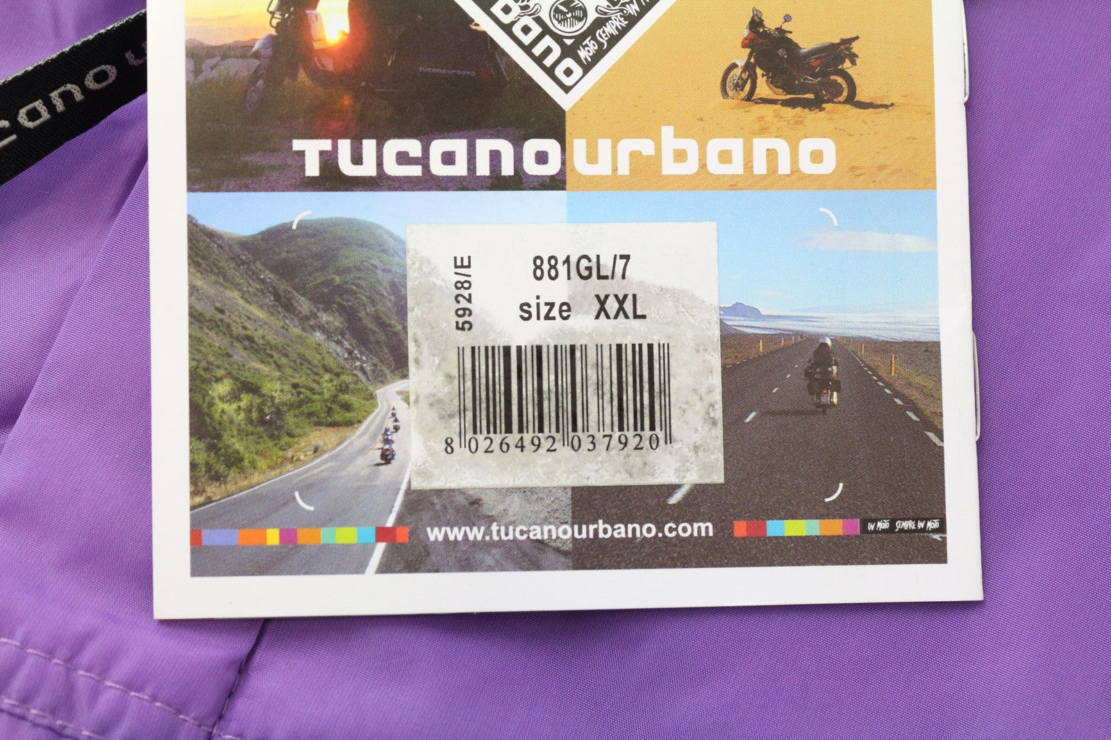 TUCANO URBANO Fester Men's Jacket 2XL Purple Lined Snap Collar Windproof Zip-Up