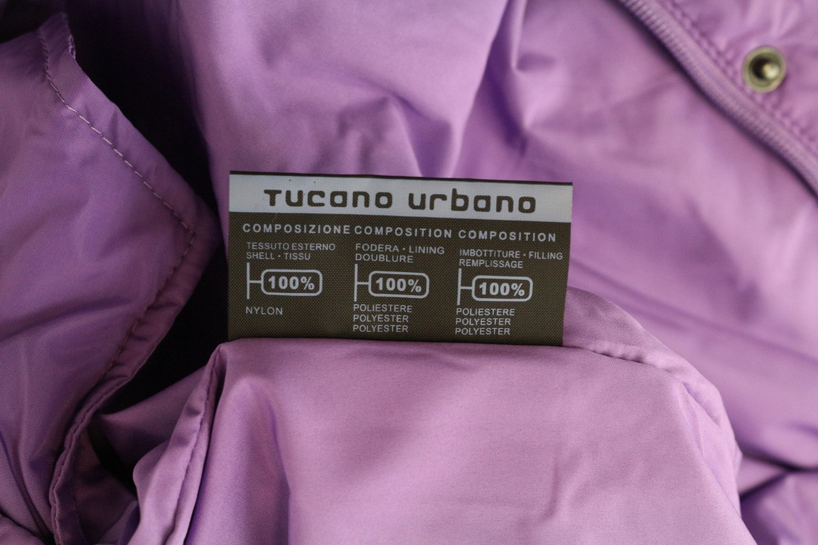 TUCANO URBANO Fester Men's Jacket 2XL Purple Lined Snap Collar Windproof Zip-Up