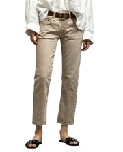 R13 Boy Straight Women Jeans 31 Khaki Stretch Faded Cropped Ankle Length RRP€699