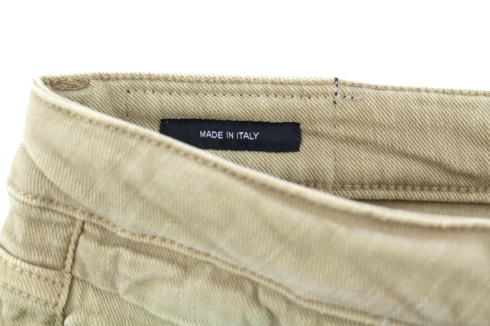 R13 Boy Straight Women Jeans 31 Khaki Stretch Faded Cropped Ankle Length RRP€699