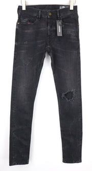 DIESEL Tepphar 069DV Men's Jeans W28/L34 Black Slim Carrot Washed Stretch Denim