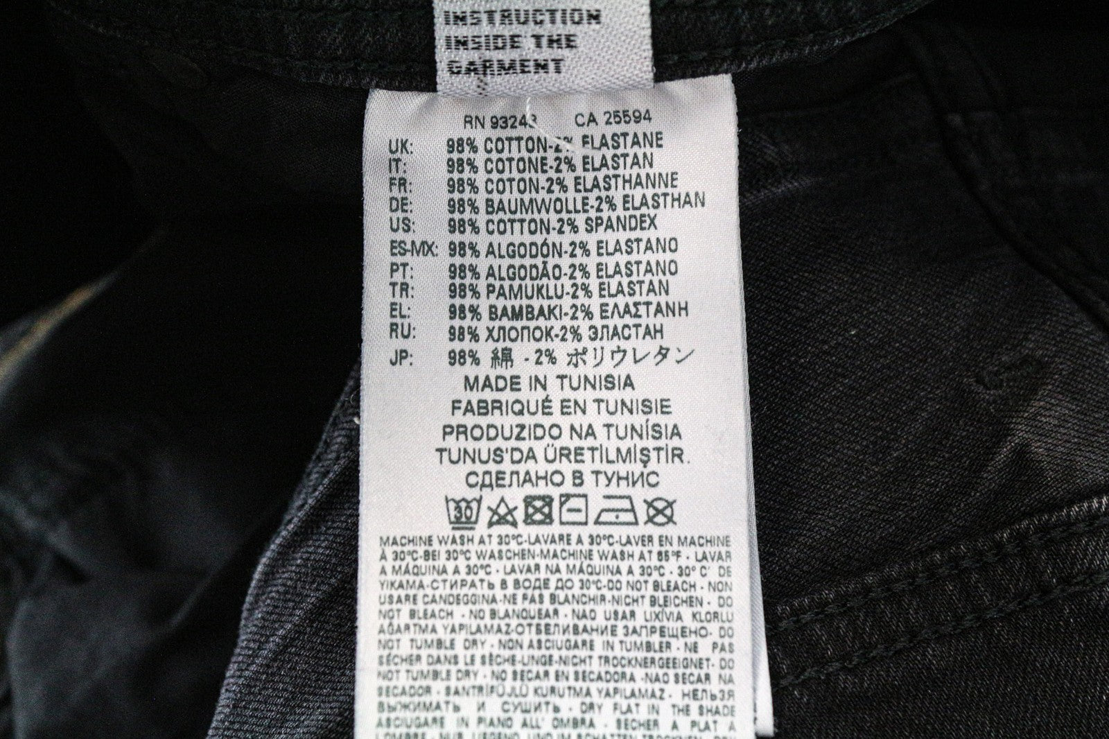 DIESEL Tepphar 069DV Men's Jeans W28/L34 Black Slim Carrot Washed Stretch Denim