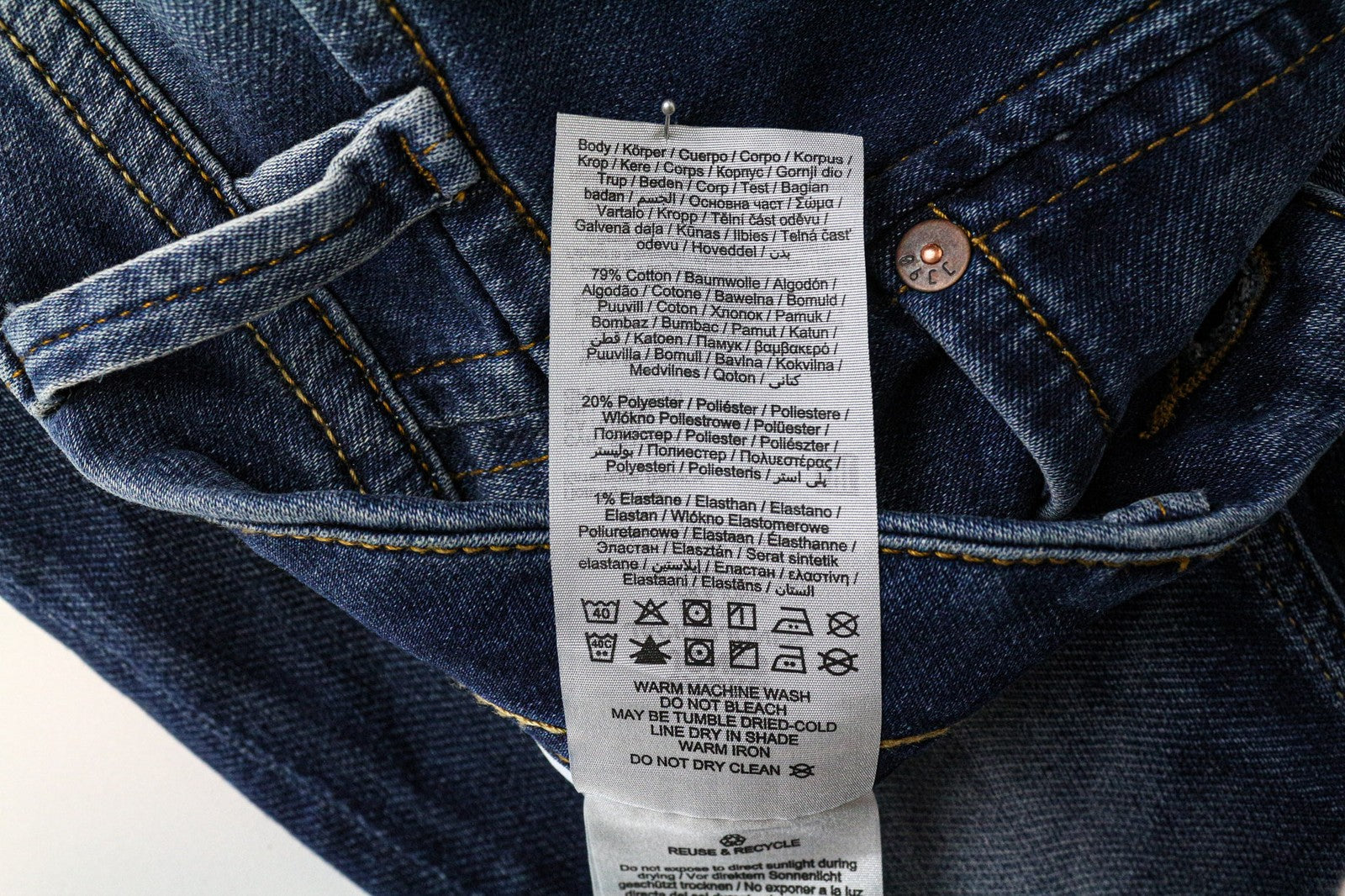 JACK &amp; JONES Tim vyriški džinsai W29/L32 Slim tiesūs tamprūs mėlyni skalbtos medvilnės gaminiai 