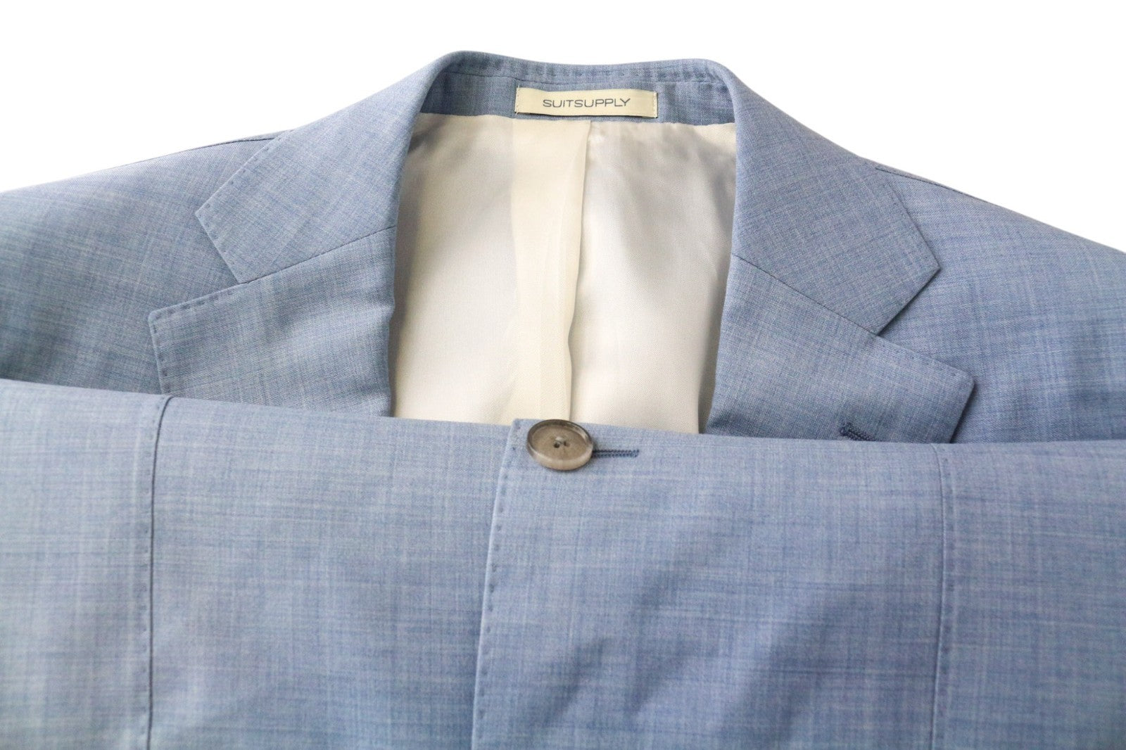 SUITSUPPLY Lazio Men's Suit UK36S Light Blue Pure Wool Slim 2 Piece Classic Set