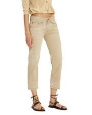 R13 Boy Straight Women Jeans 25 Khaki Stretch Washed Cropped Ankle Zip RRP€699