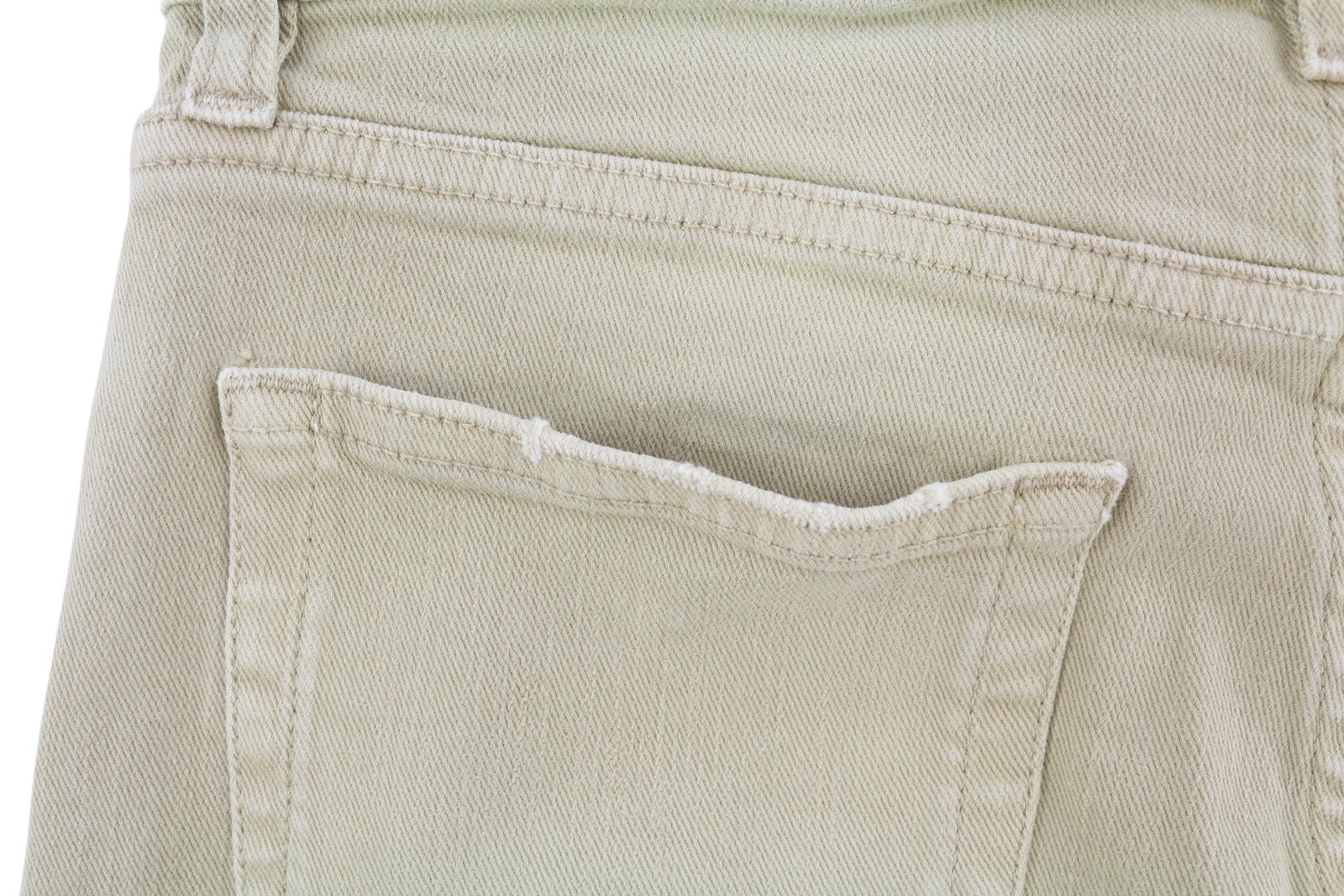 R13 Boy Straight Women Jeans 25 Khaki Stretch Washed Cropped Ankle Zip RRP€699