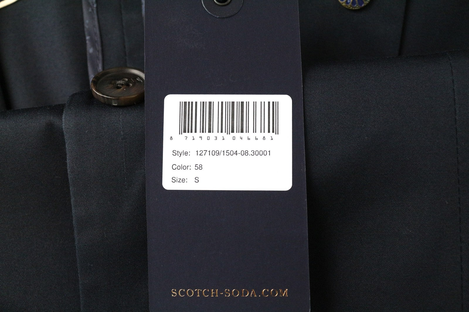 SCOTCH & SODA Ams Couture Men's Blazer S Navy Cotton Stretch Single-Breast Style