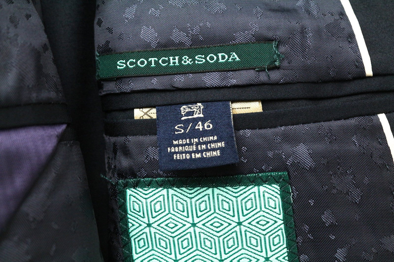 SCOTCH & SODA Ams Couture Men's Blazer S Navy Cotton Stretch Single-Breast Style